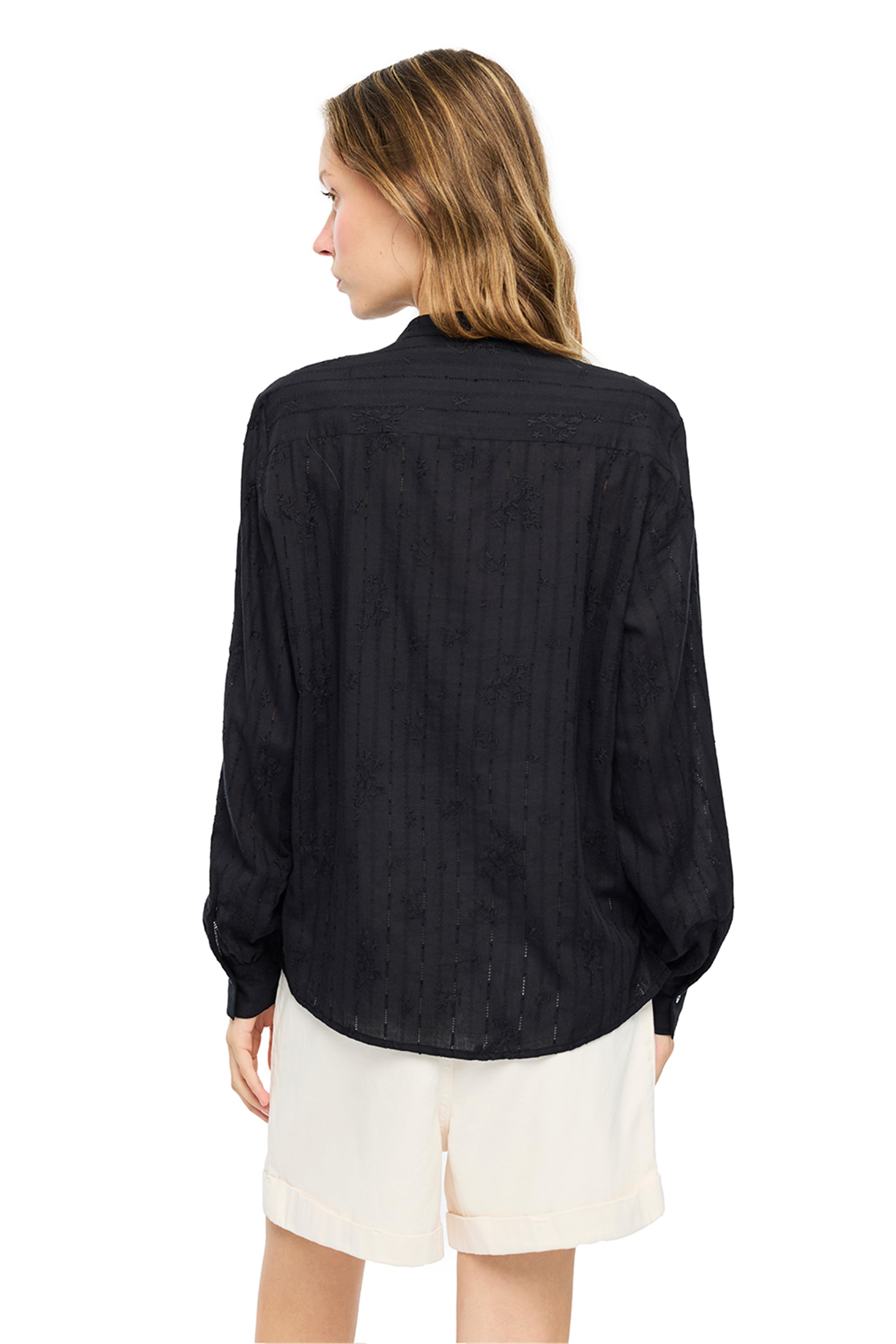 Siyah Bağlamalı Yaka Bluz