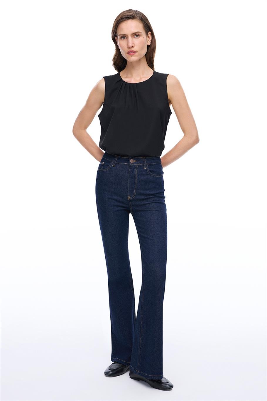 Siyah Bisiklet Taka Sıfır Kol Bluz