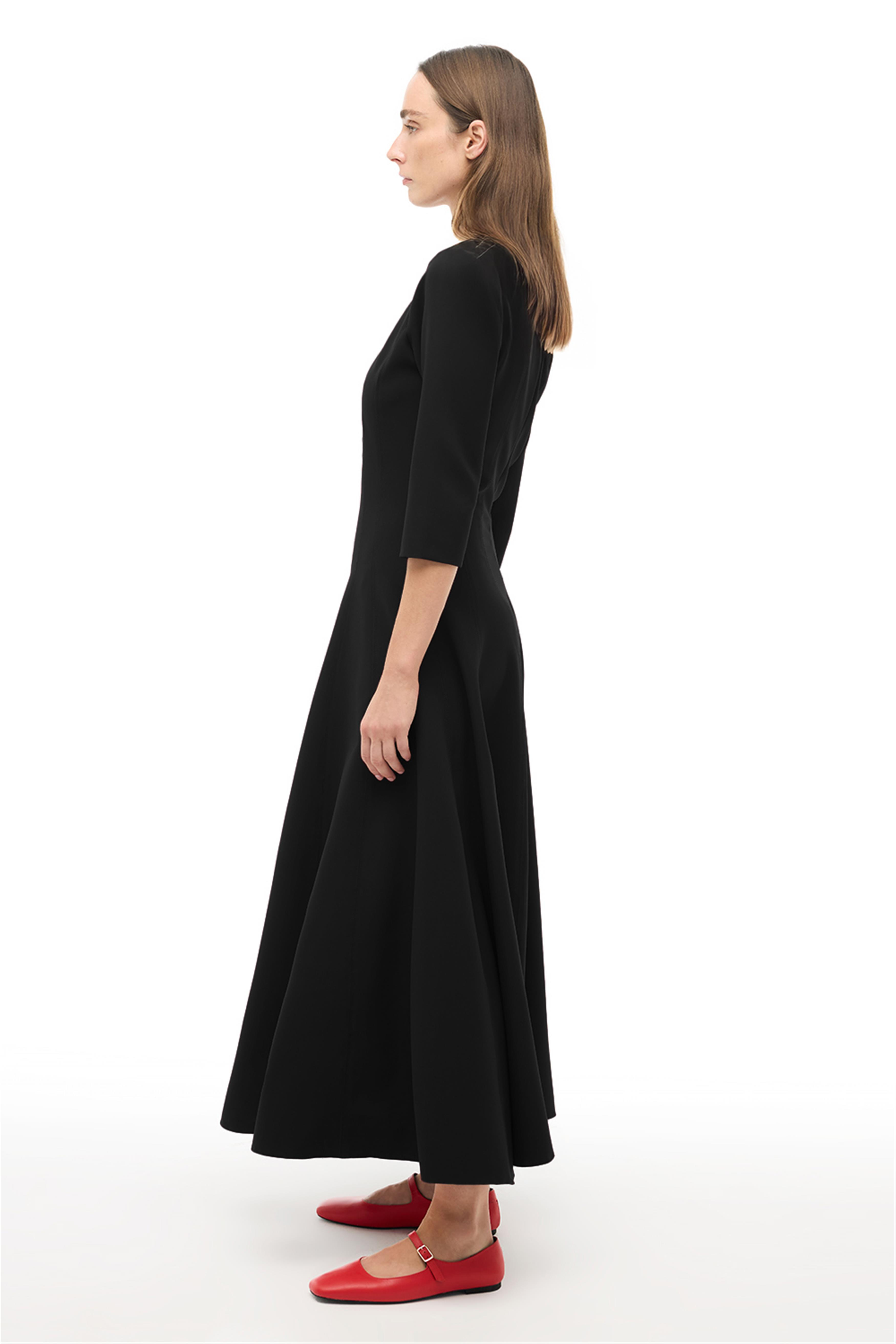 Siyah Bisiklet Yaka Bilekte Elbise