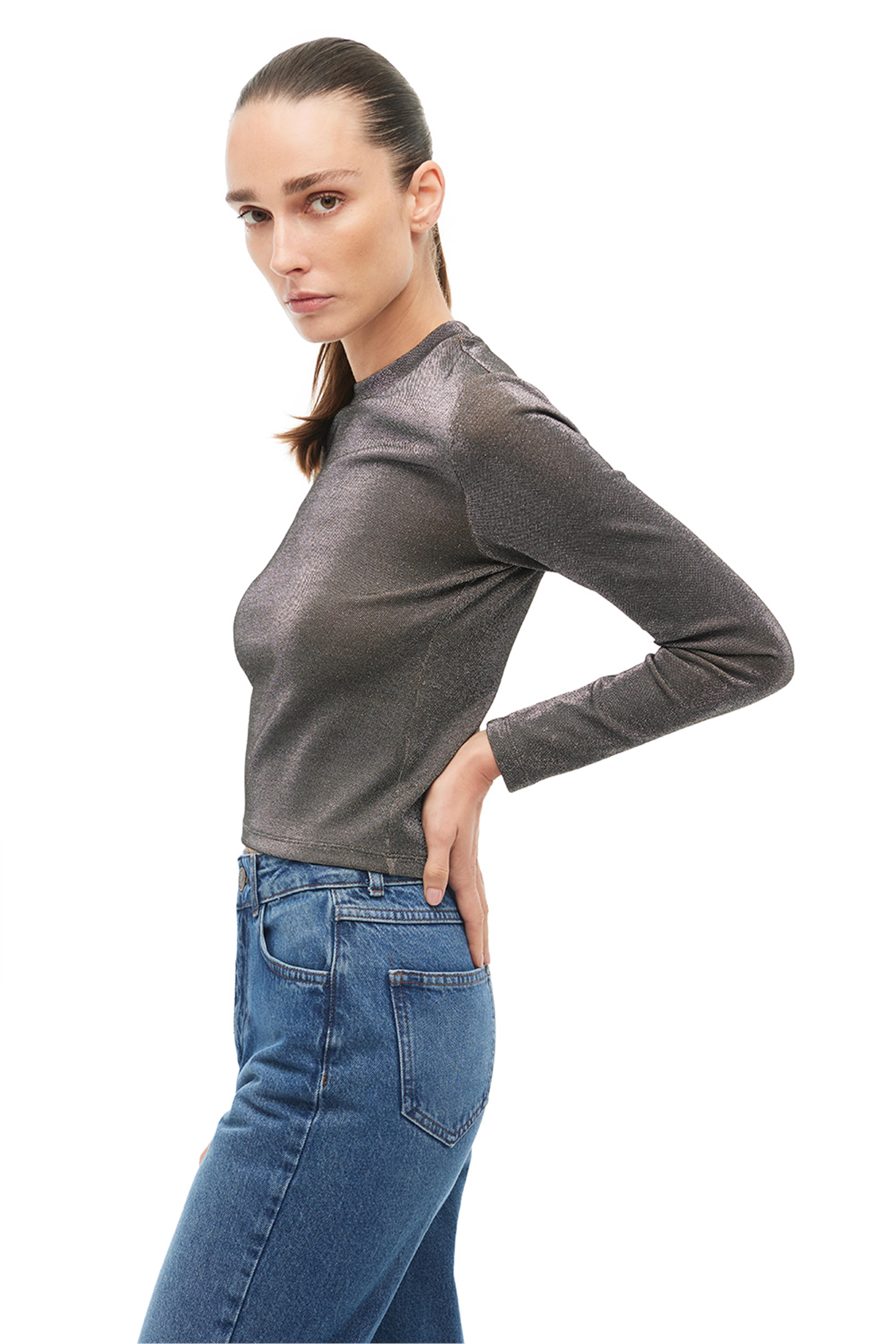 Siyah Bisiklet Yaka Bluz