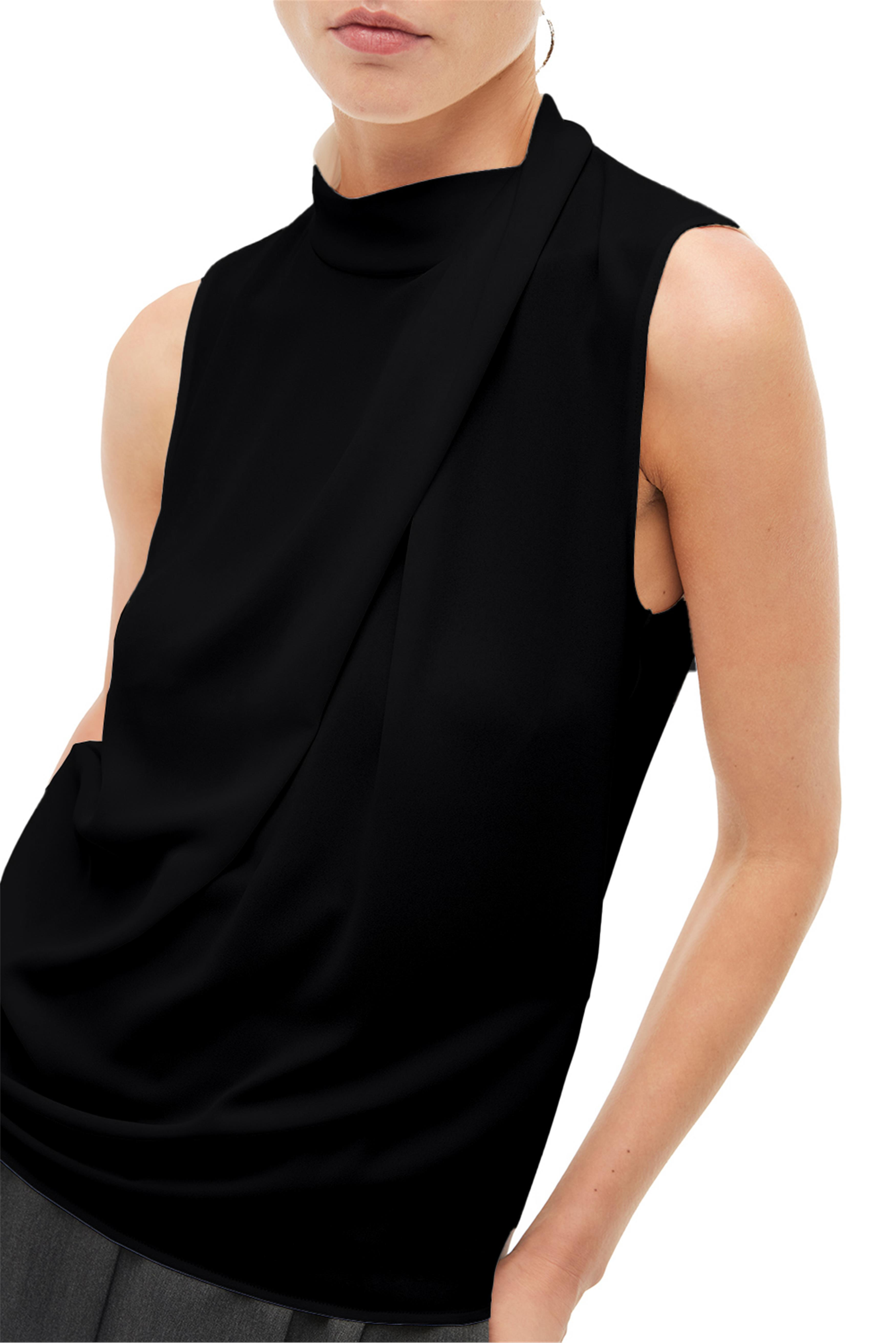 Siyah Degaje Yaka Bluz