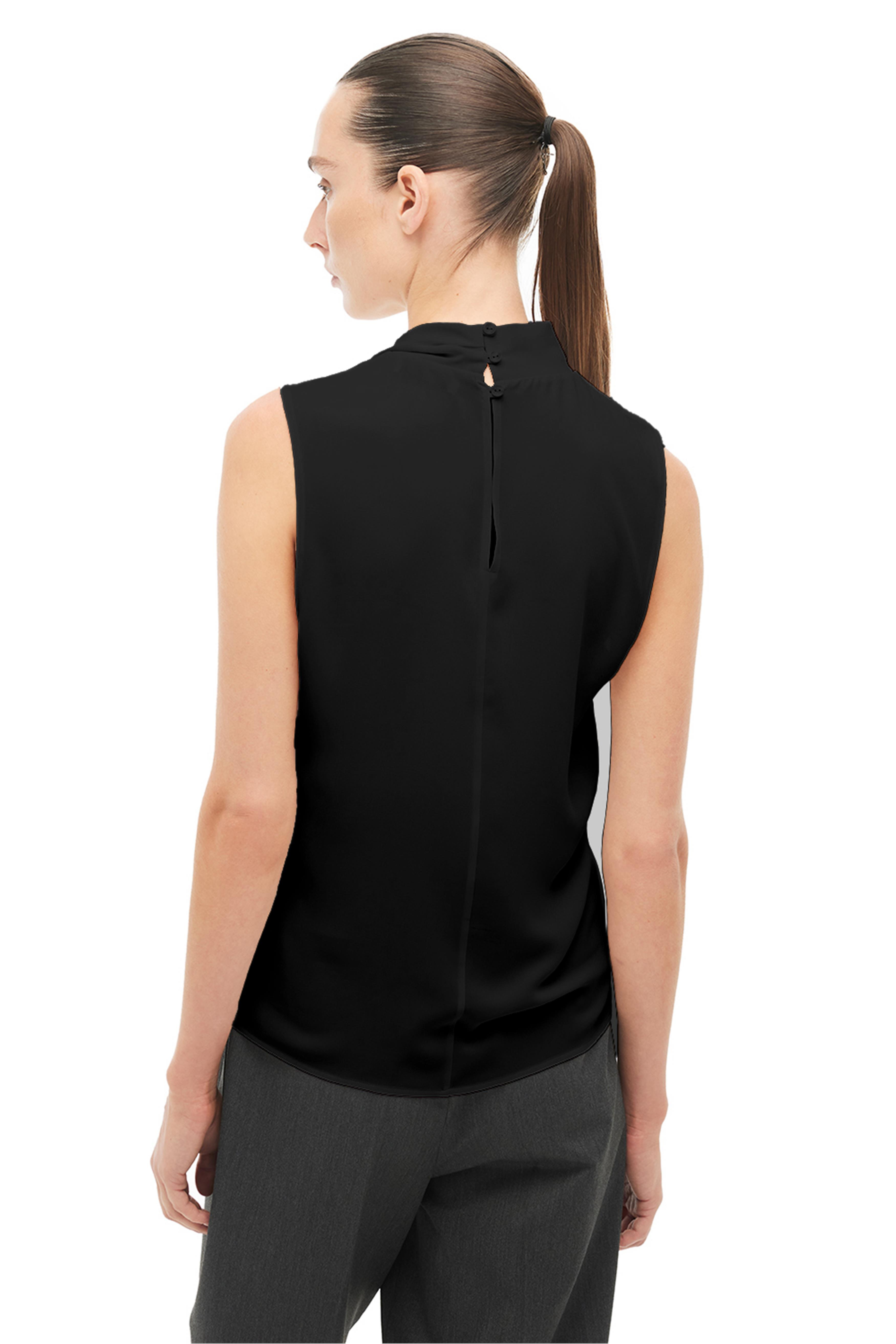 Siyah Degaje Yaka Bluz