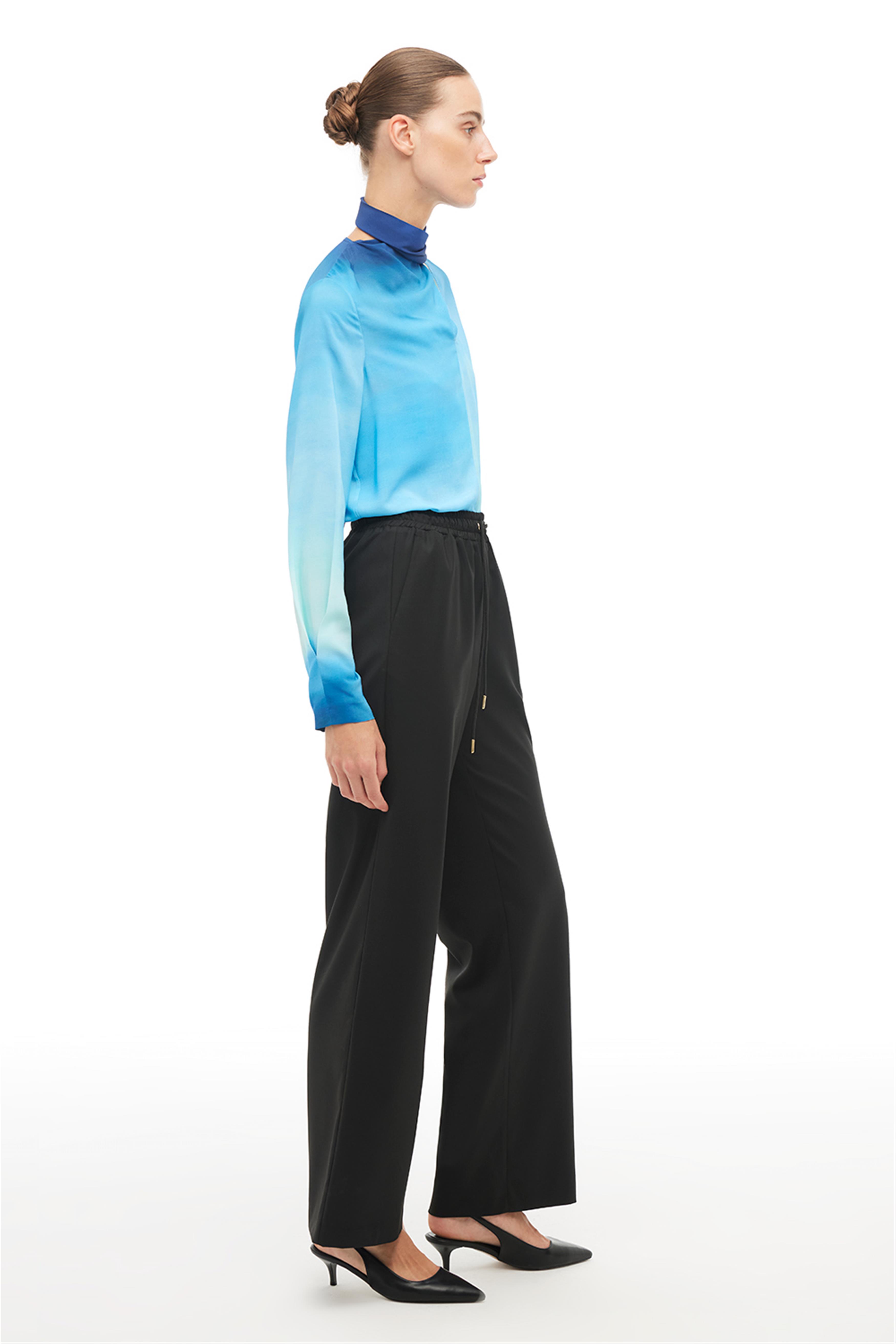 Siyah Geniş Paça Pantolon