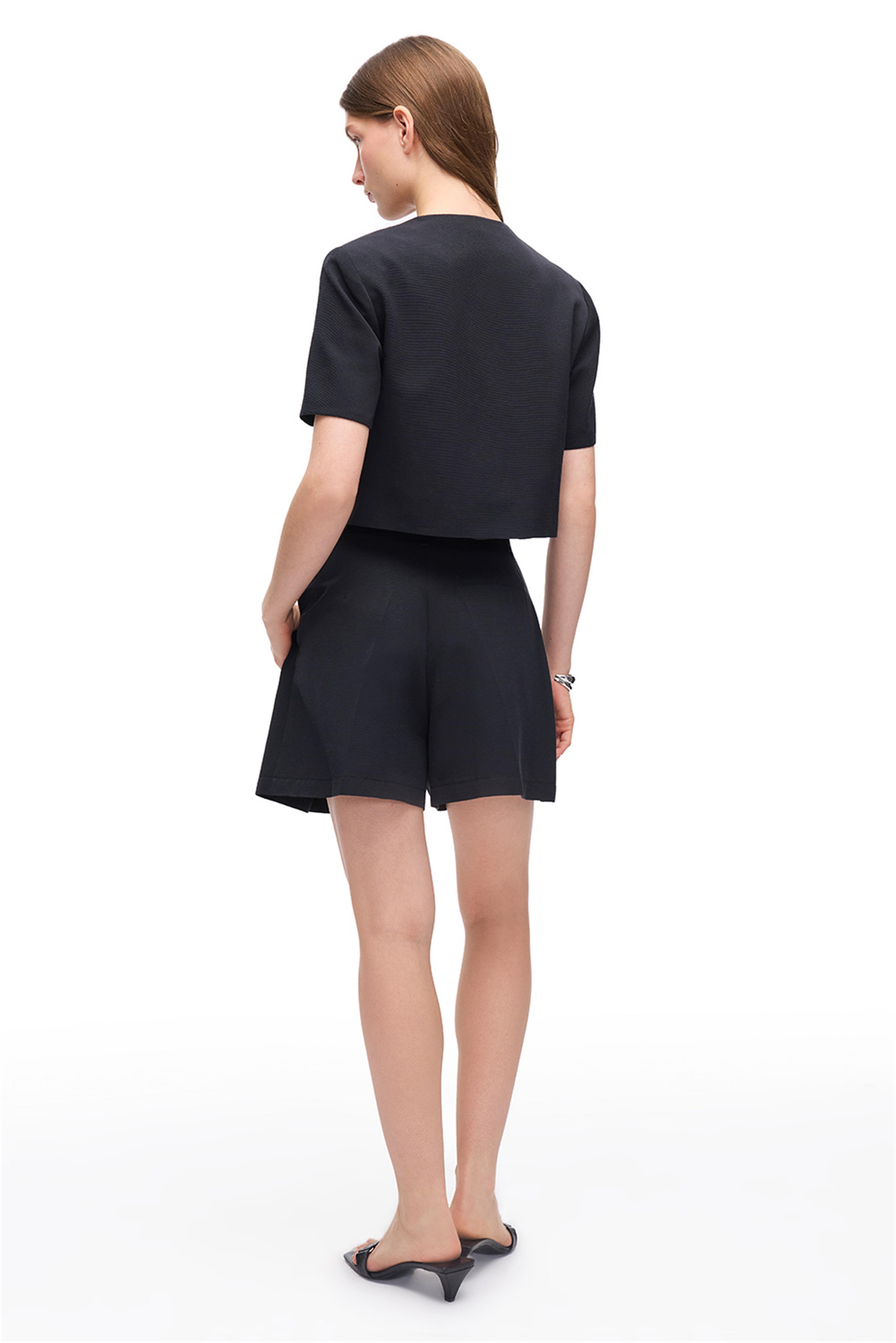 Siyah Kısa Kollu Pamuklu Ceket