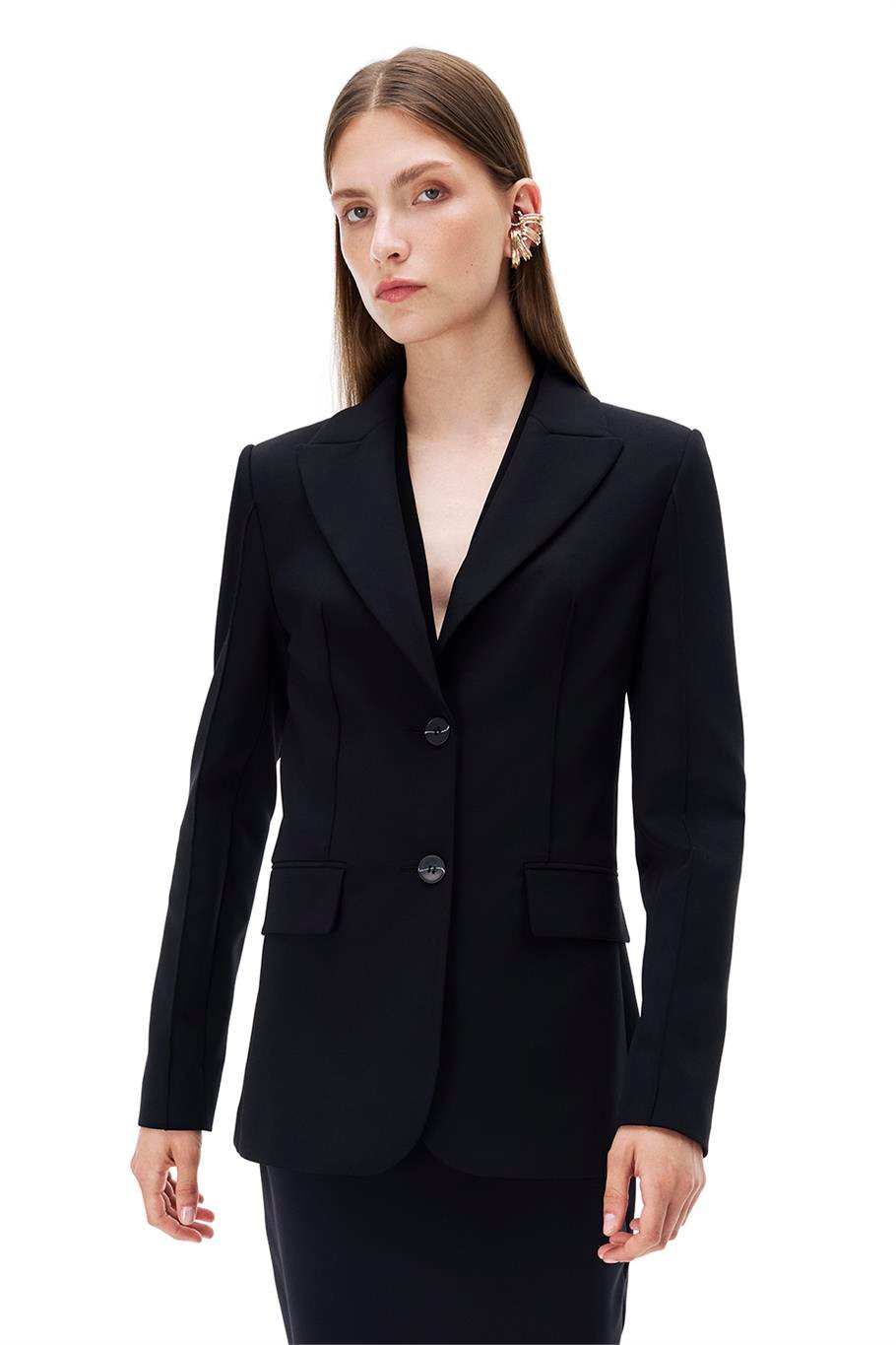 Siyah Klasik Yaka Ceket