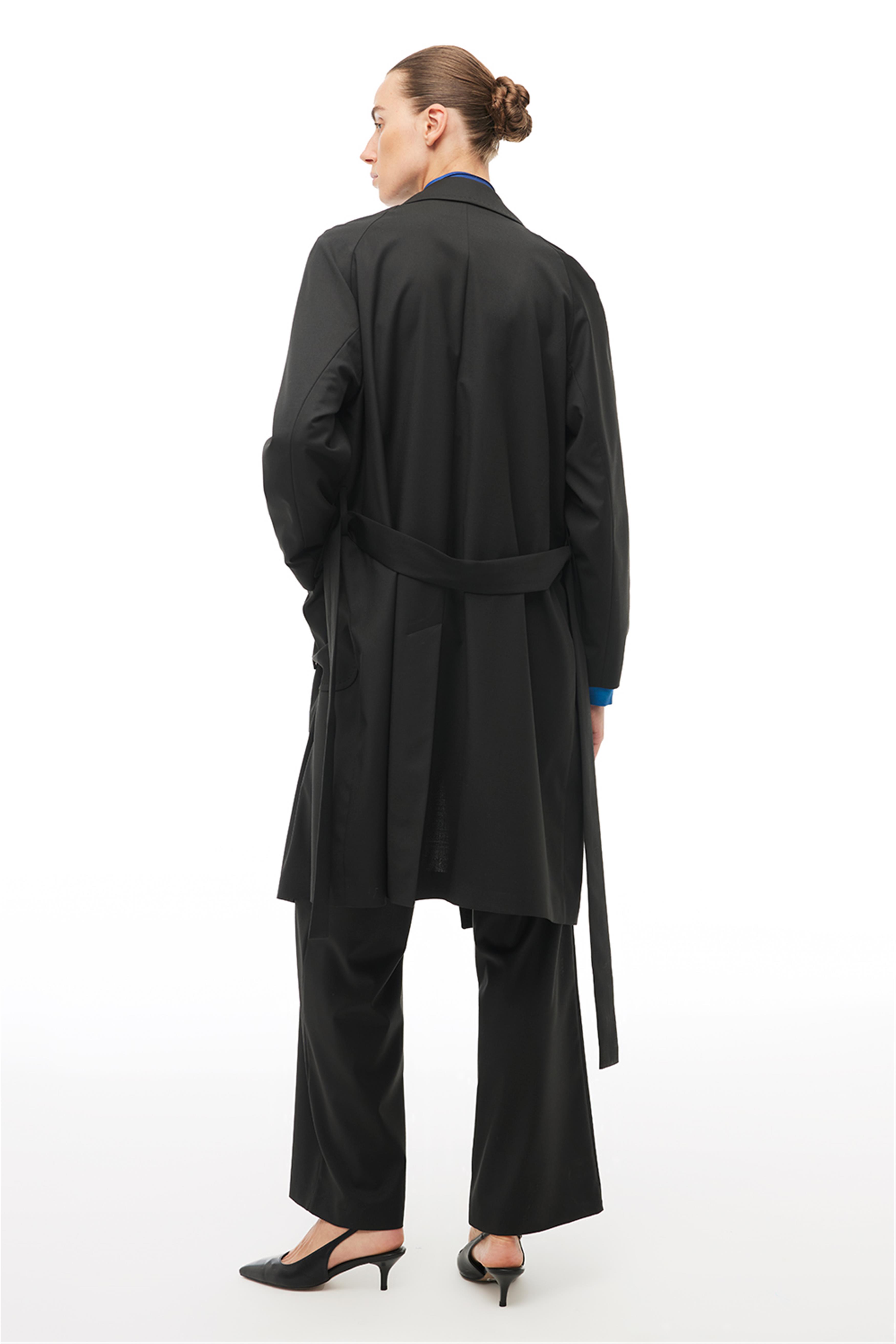 Siyah Klasik Yaka Uzun Kaban