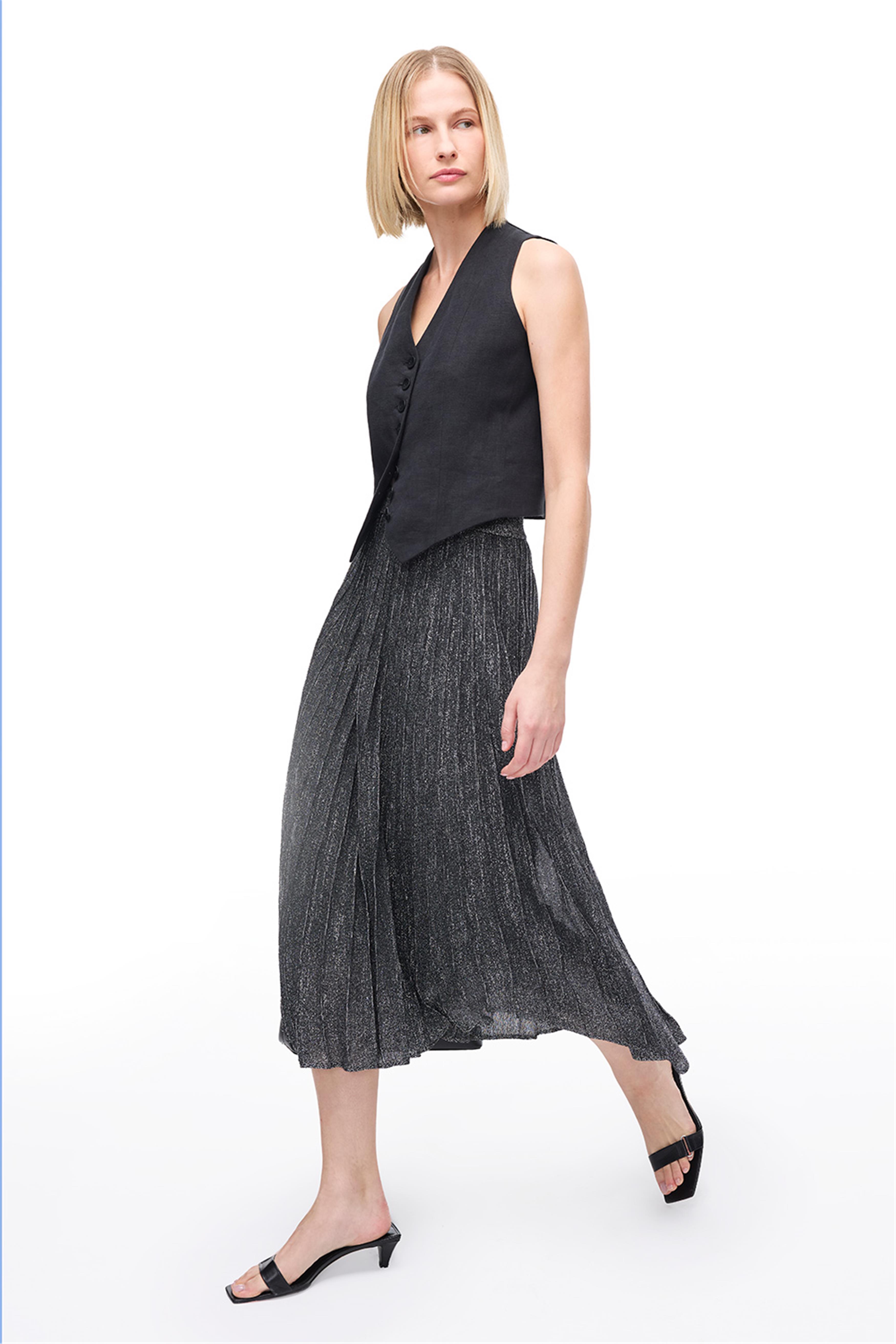 Siyah Triko Pilise Etek