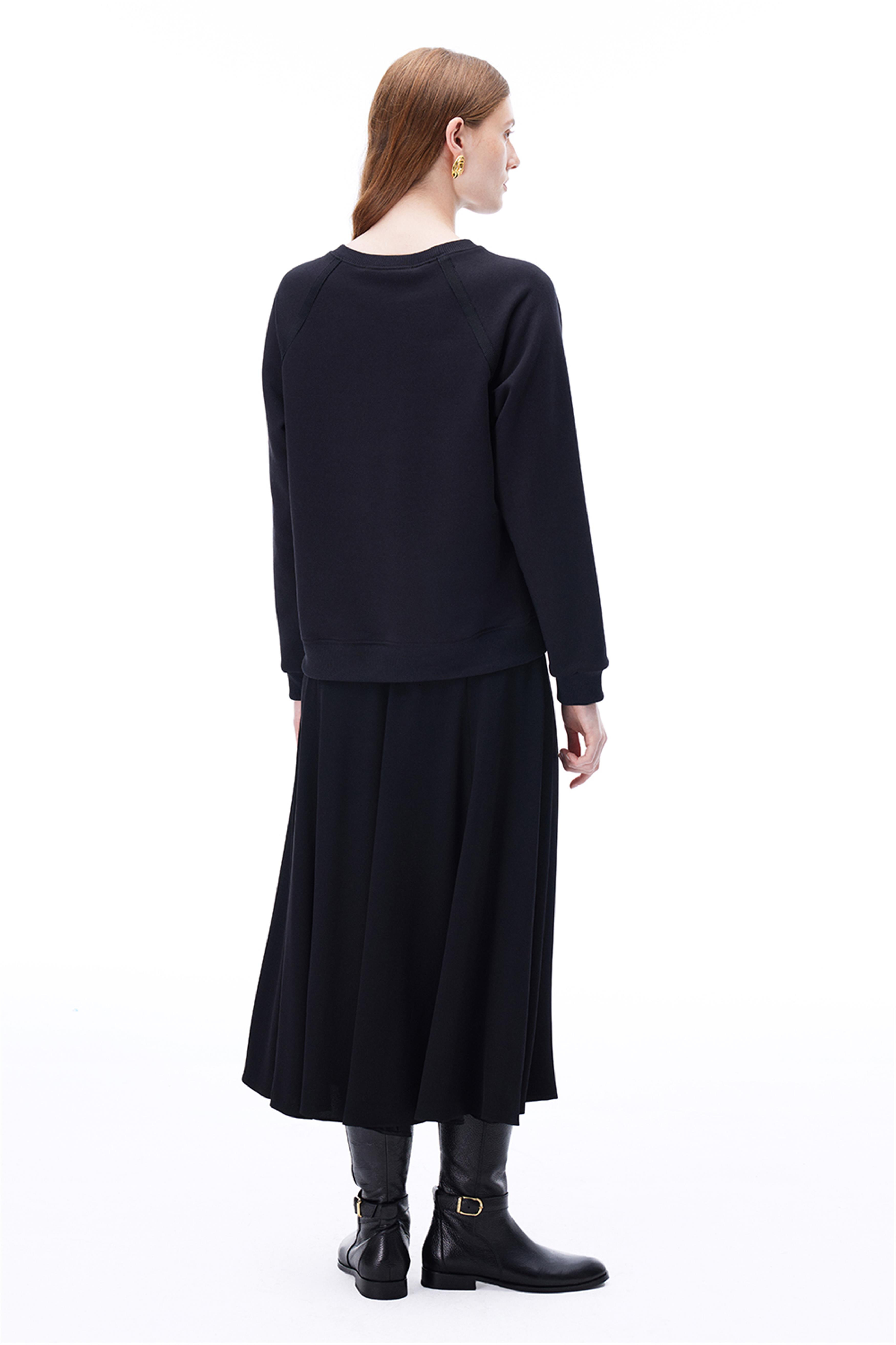 Siyah Yüksek Bel Diz Altı Etek