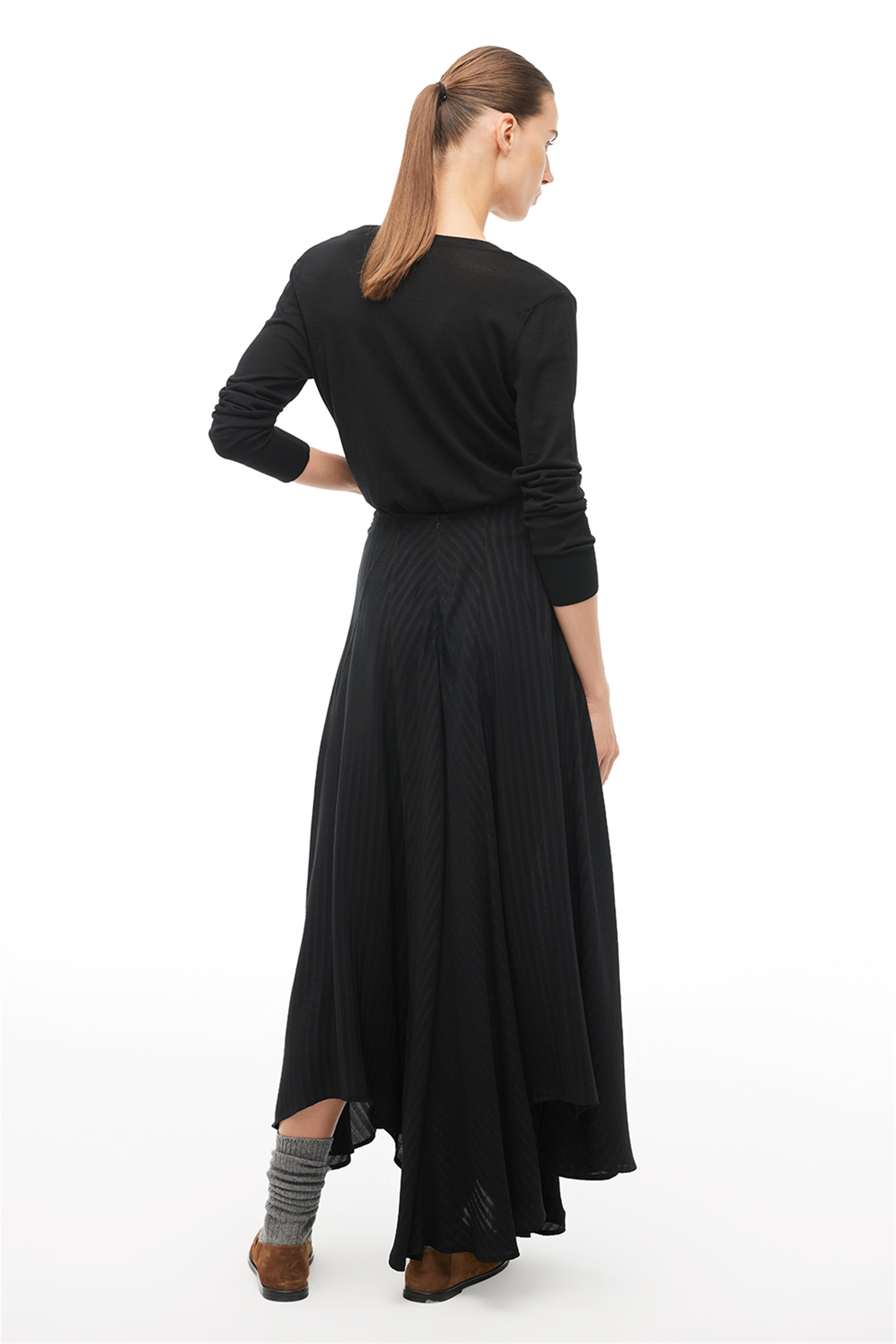 Siyah Yüksek Bel Diz Boy Etek