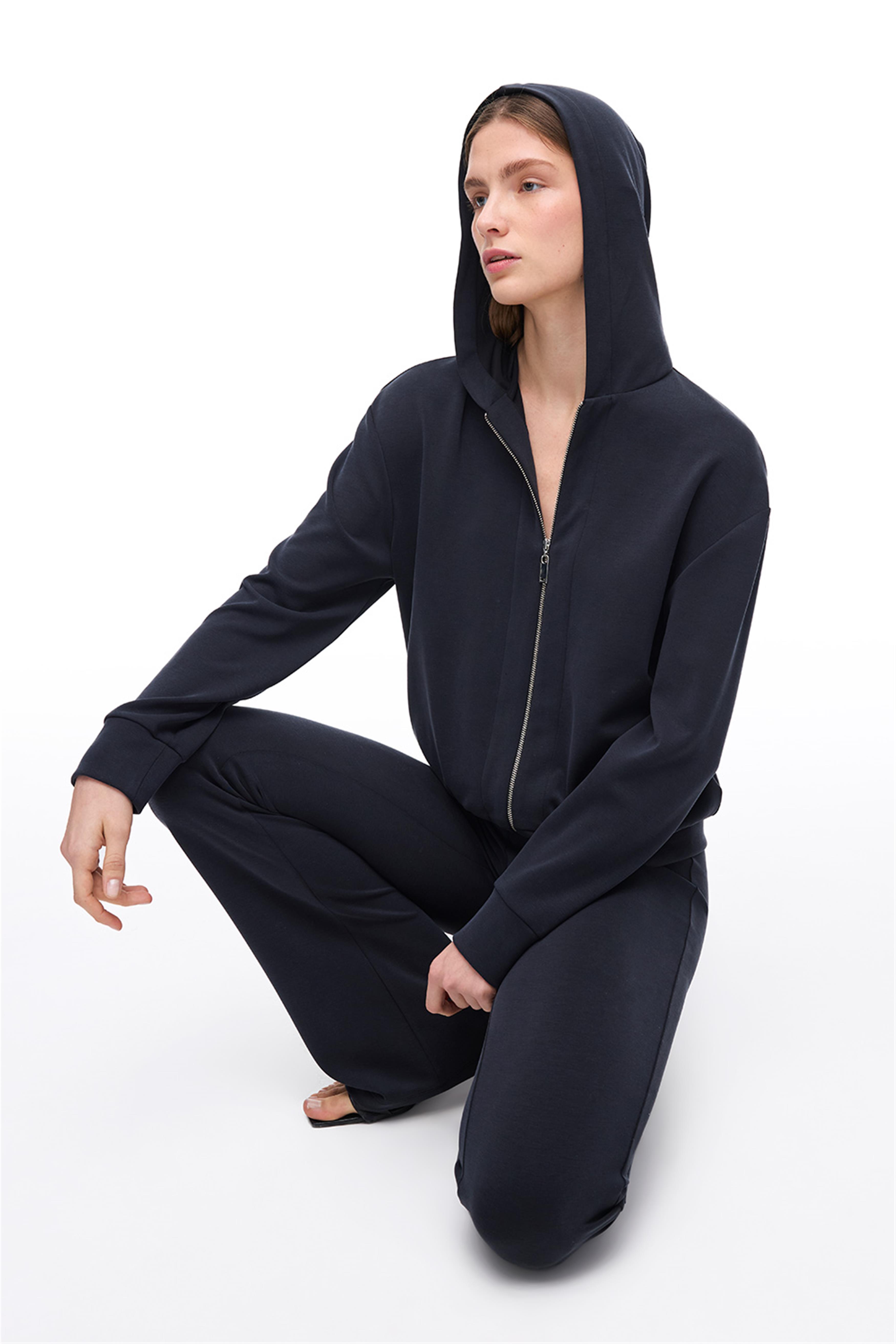 Siyah Yüksek Bel Geniş Paça Pantolon