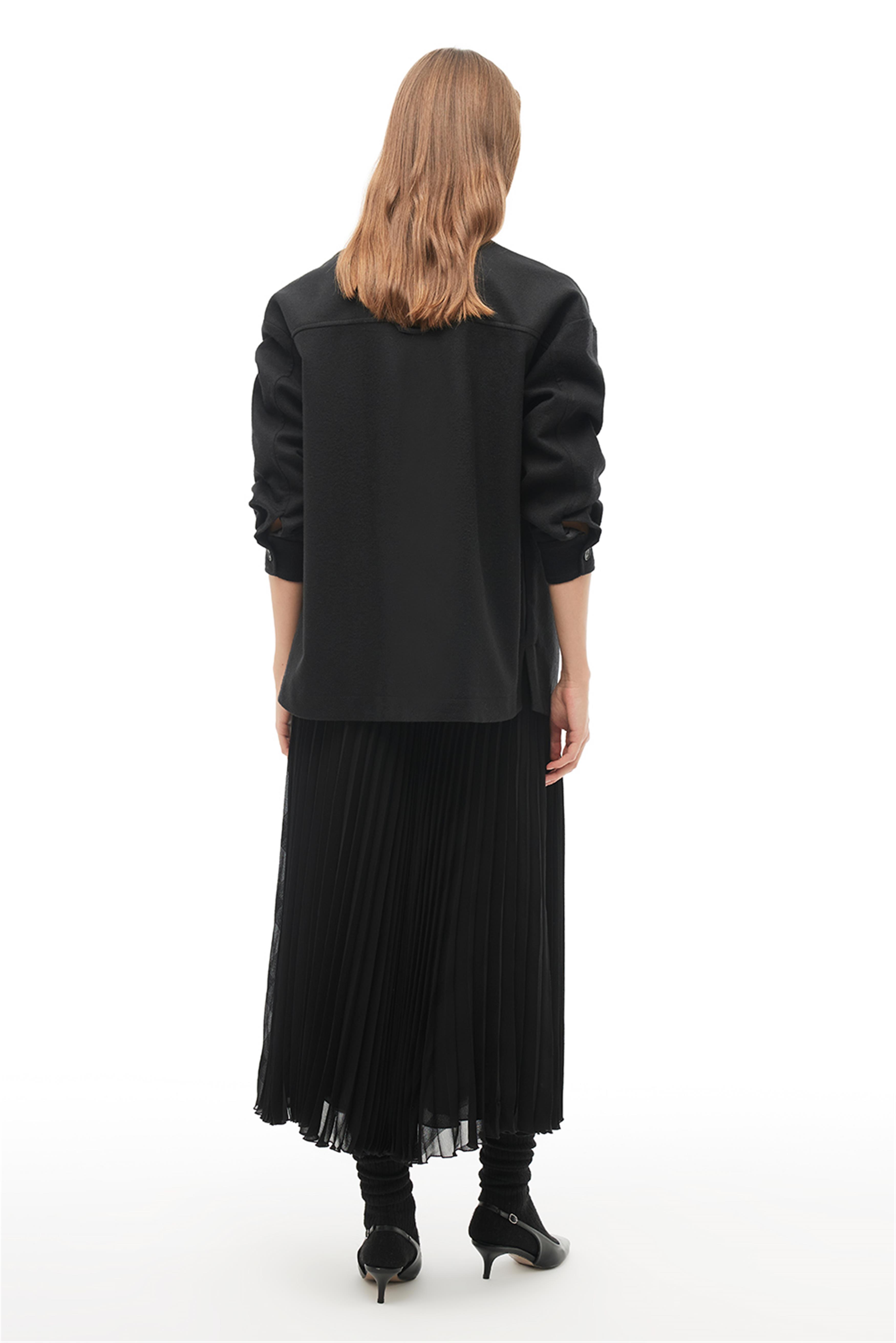 Siyah Yüksek Bel Midi Etek