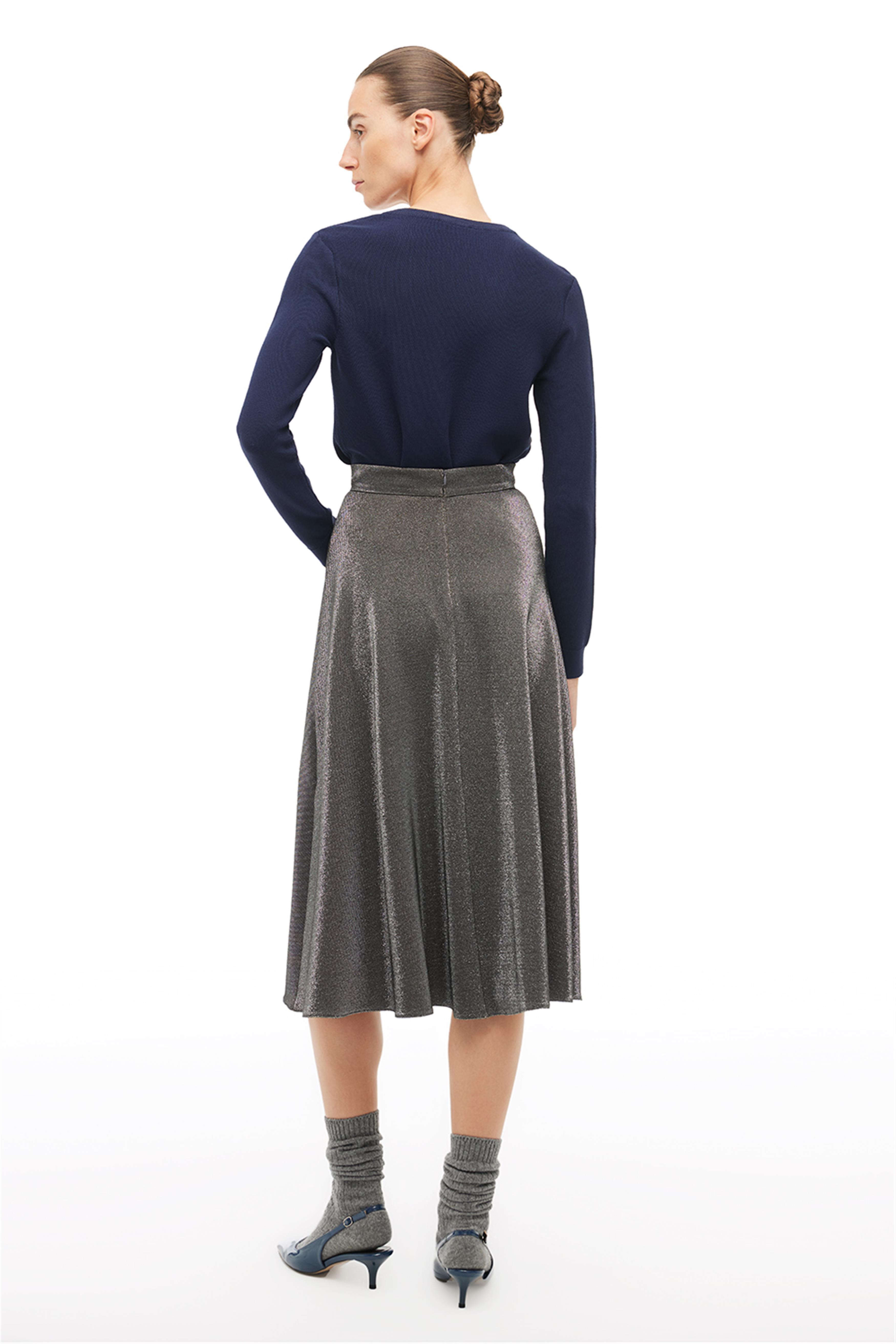 Siyah Yüksek Bel Midi Etek