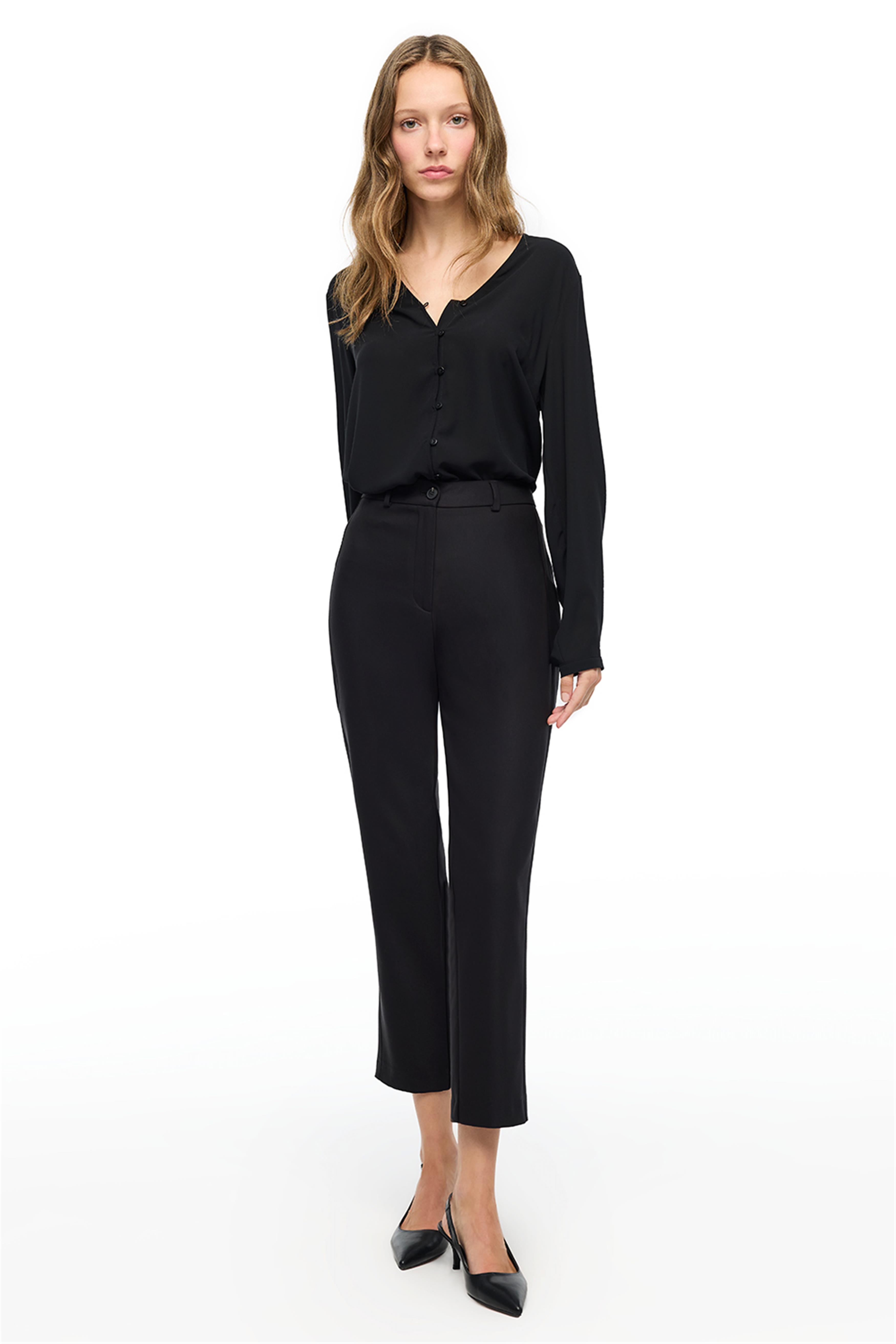Siyah Yüksek Bel Pantolon