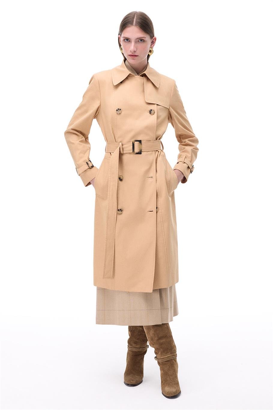 Talisman Regular Fit Diz Altı Takma Kol Devetüyü Renk Trenckot