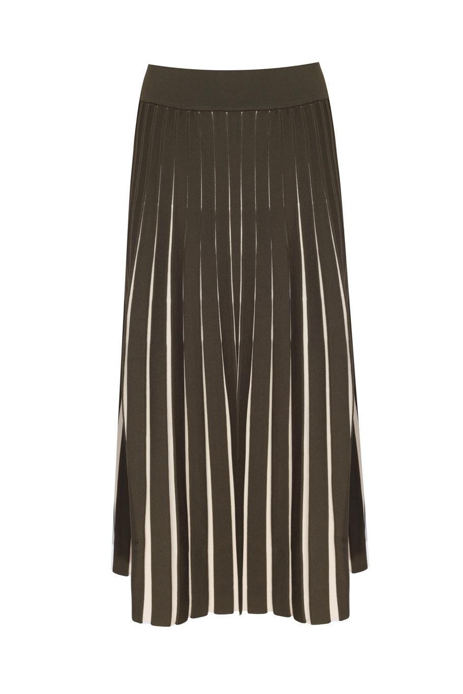 Triko Rahat Kalıp Bilek Boy Hakı Etek