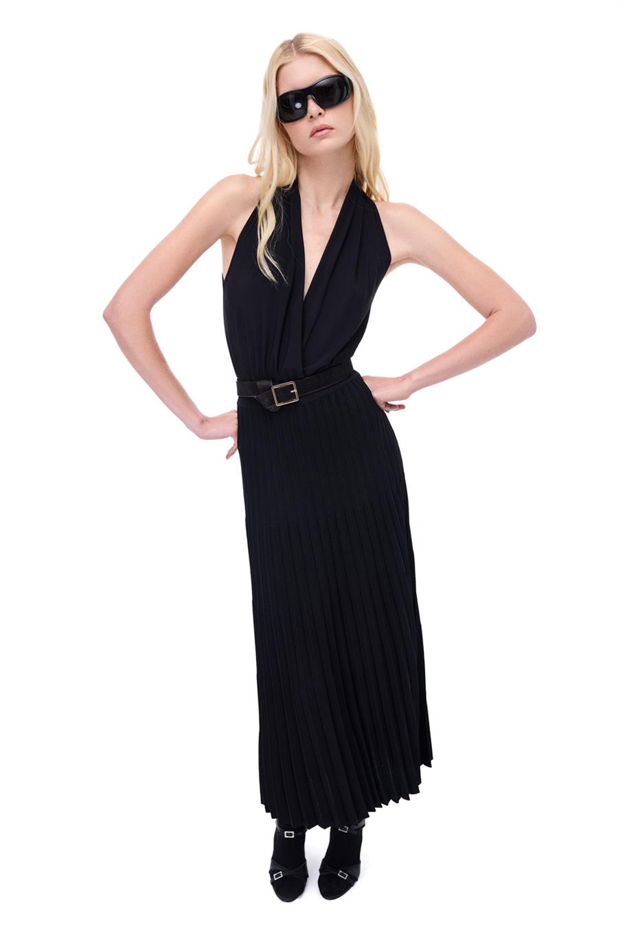 Triko Rahat Kalıp Bilek Boy Siyah Etek