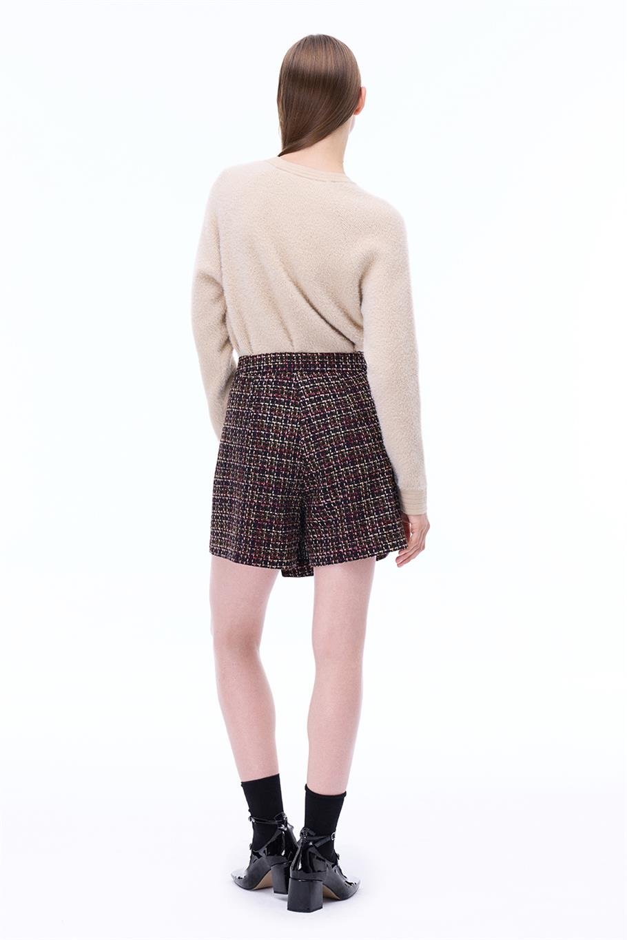 Triko Rahat Kalıp Standart Boy Reglan Kol Bisiklet Yaka Vizon Kazak