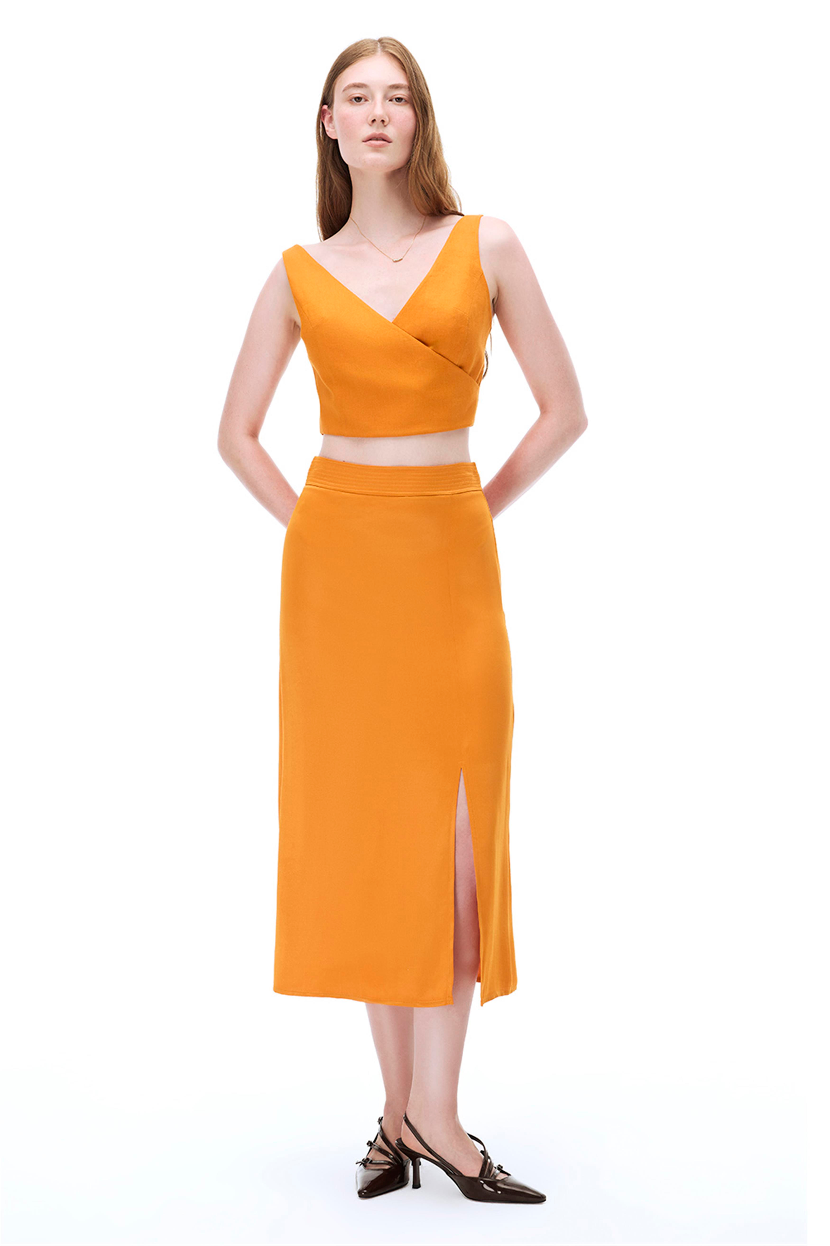 Turuncu Midi Etek