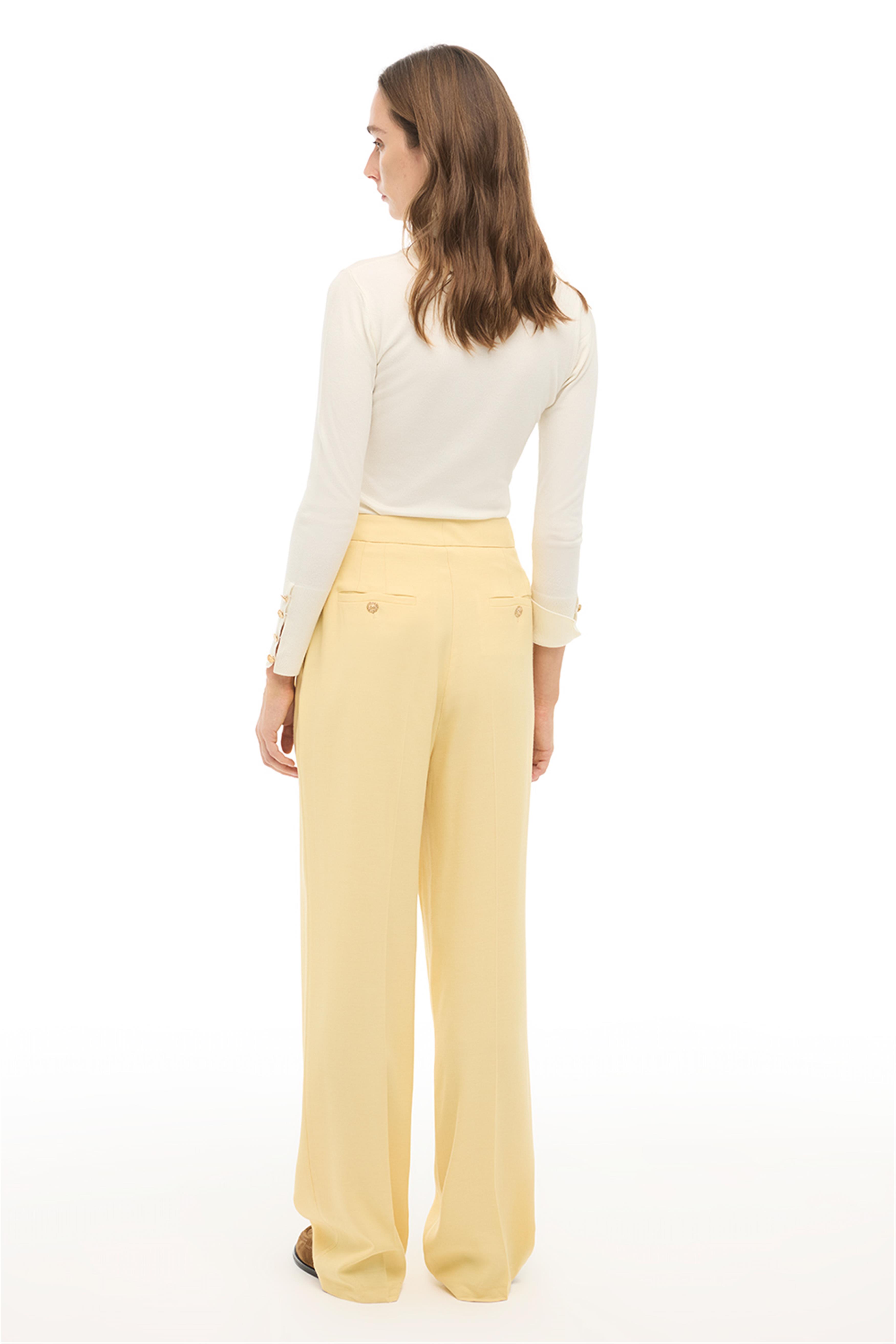 Vanilya Yüksek Bel Geniş Paça Pantolon