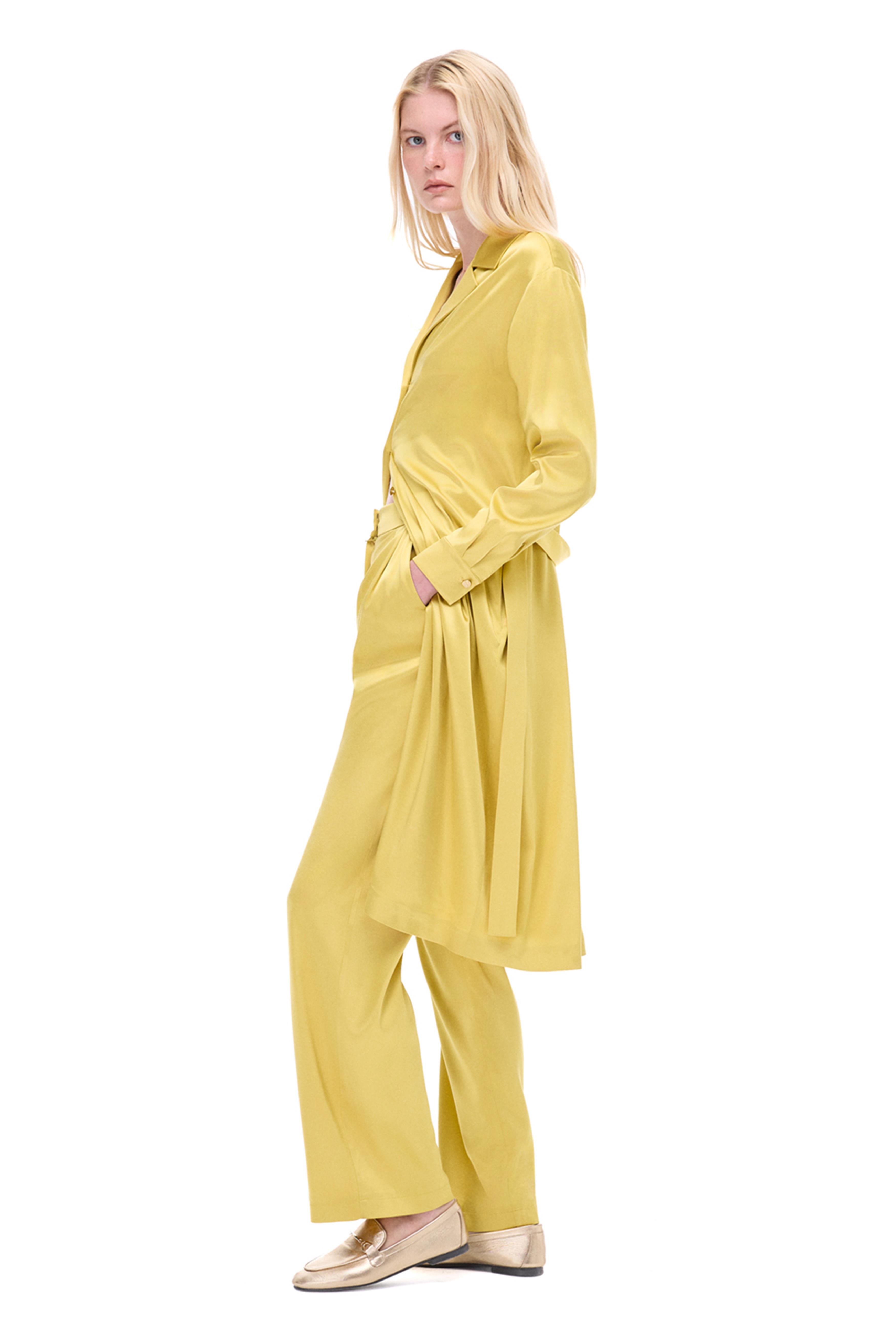 Wonder Midi Boy Takma Kol Yağ Yeşili Renk Elbise