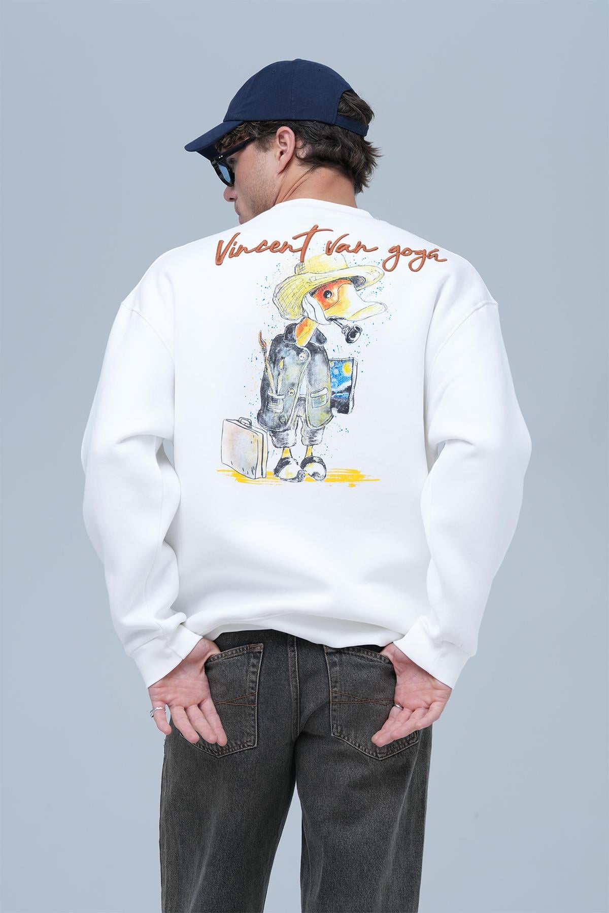 Art Nomad Oversize Sweatshirt Erkek Ekru