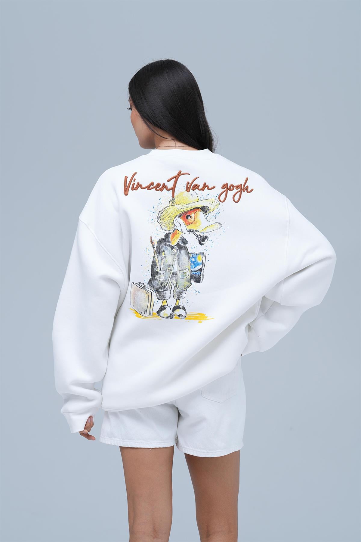 Art Nomad Oversize Sweatshirt Kadın Ekru