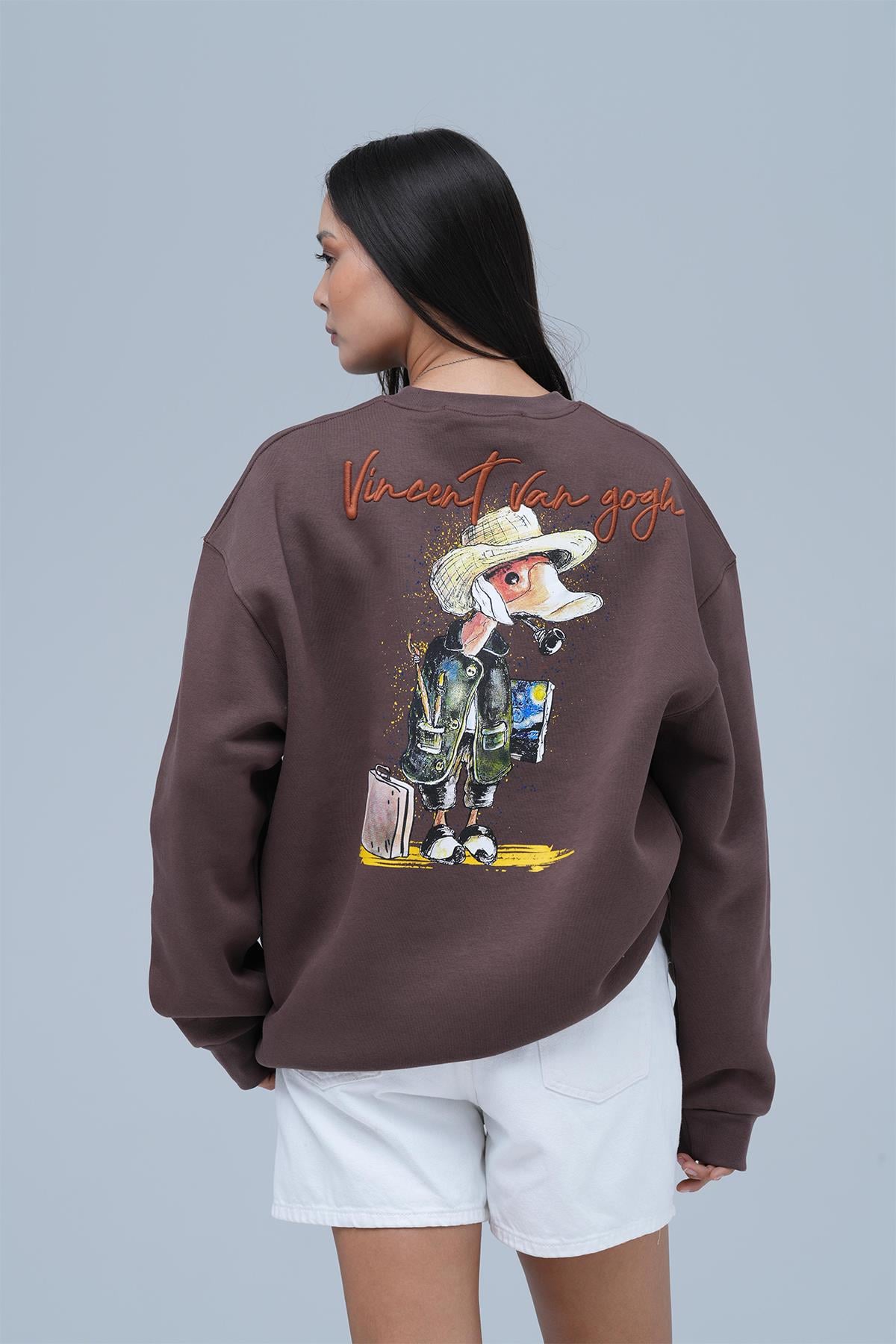 Art Nomad Oversize Sweatshirt Kadın Kahverengi
