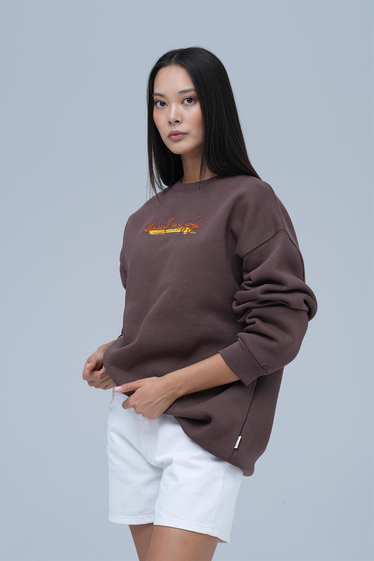 Art Nomad Oversize Sweatshirt Kadın Kahverengi
