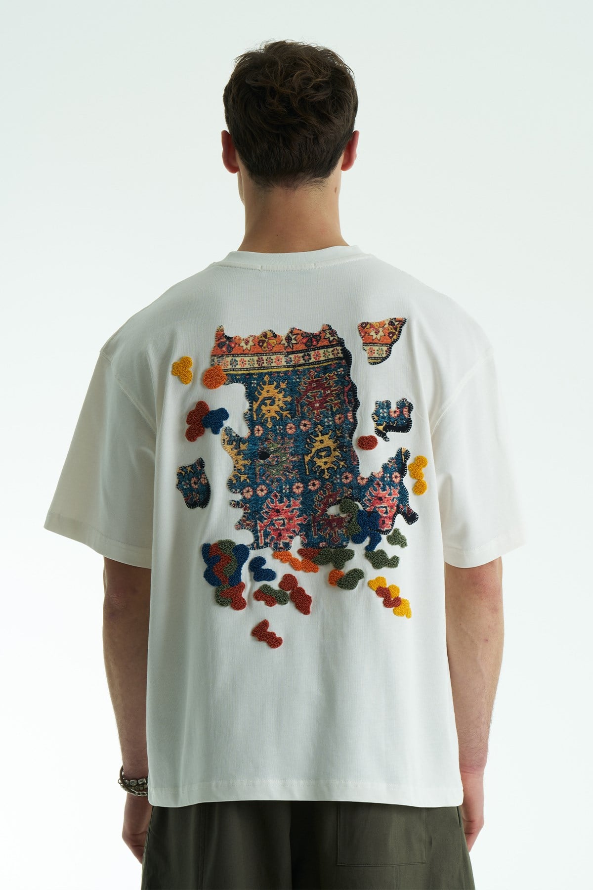 Authentic Oversize Erkek Tişört Ekru