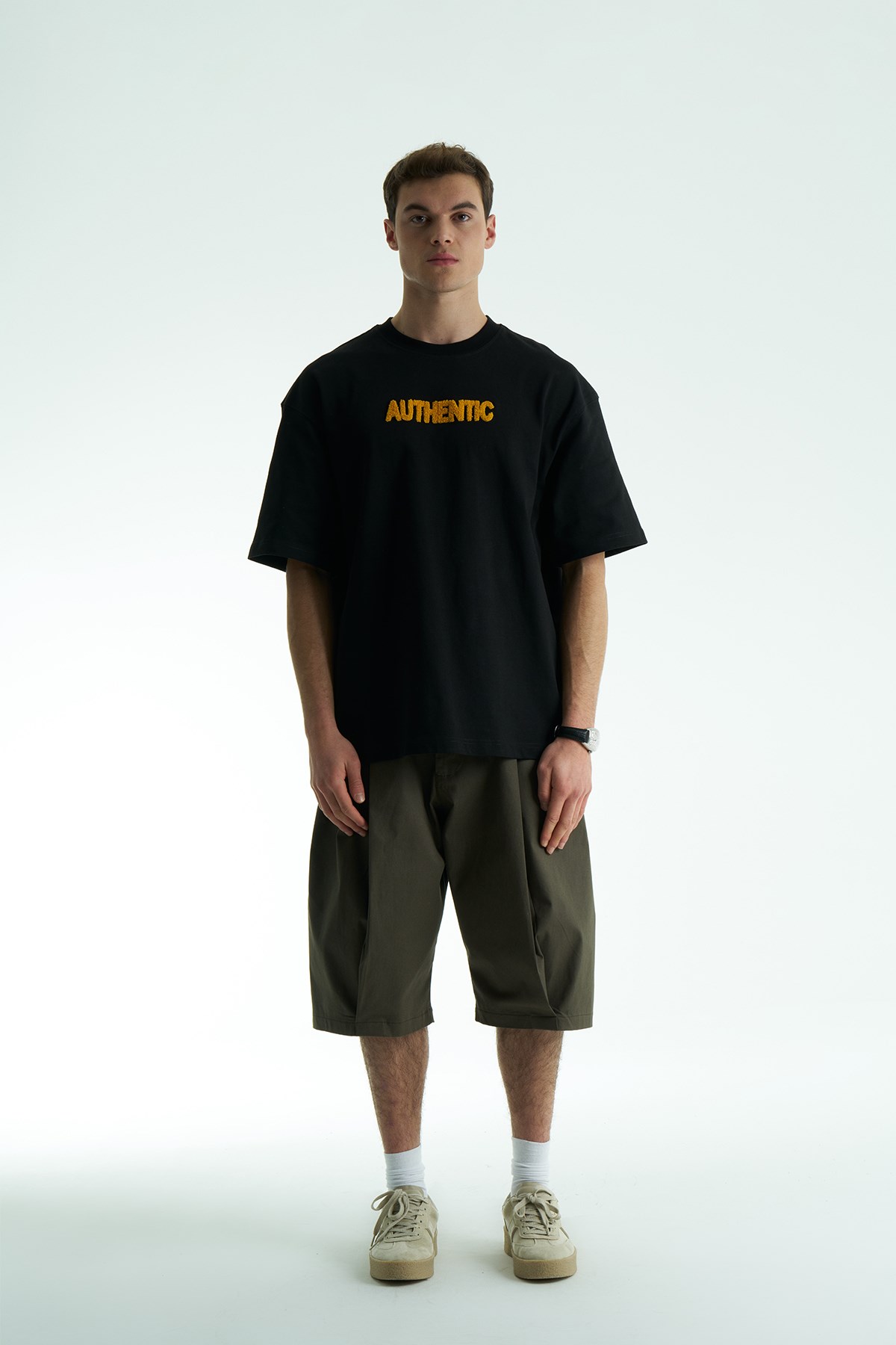 Authentic Oversize Erkek Tişört Siyah