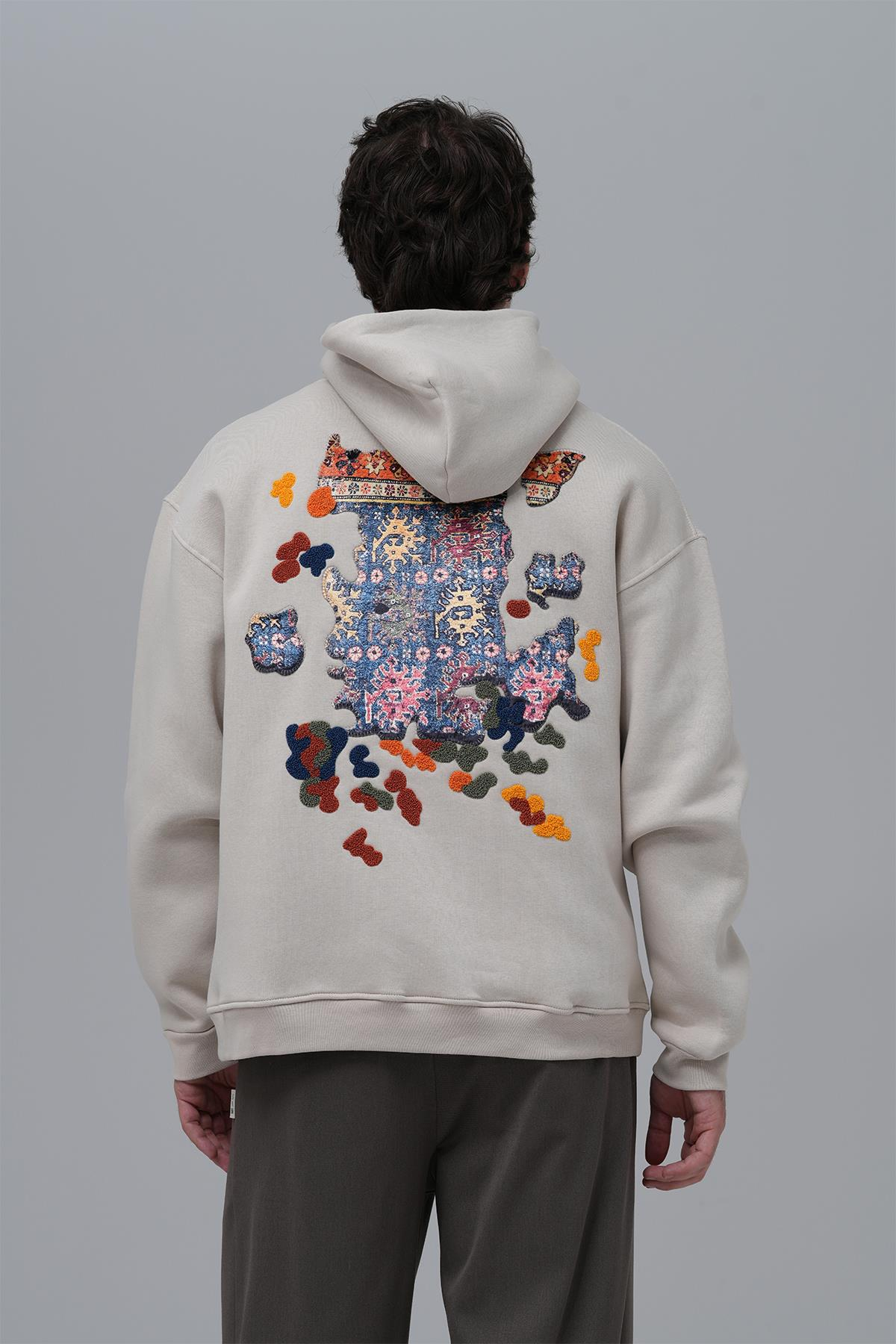 Authentic Oversize Sweatshirt Erkek Ekru