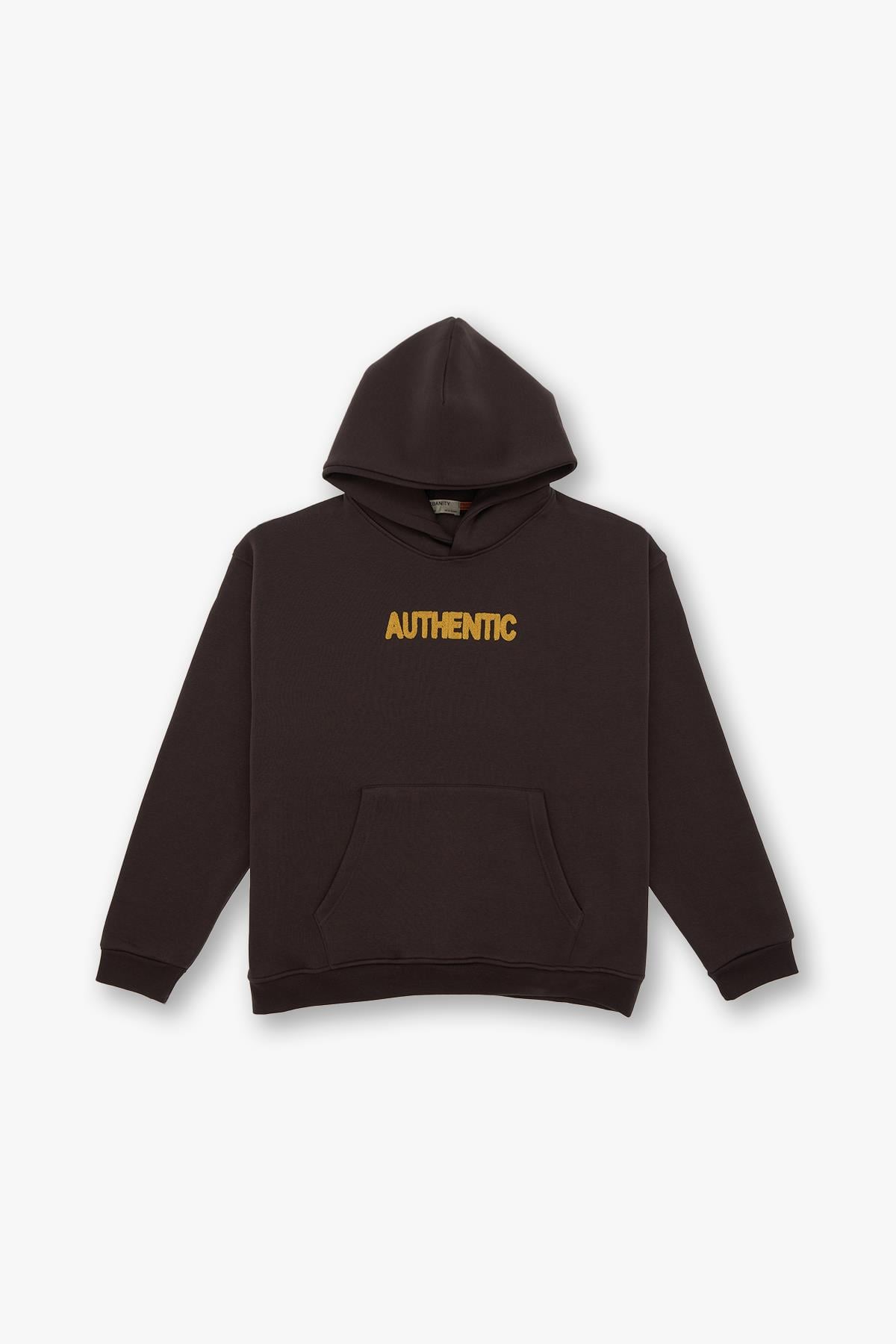 Authentic Oversize Sweatshirt Erkek Kahverengi