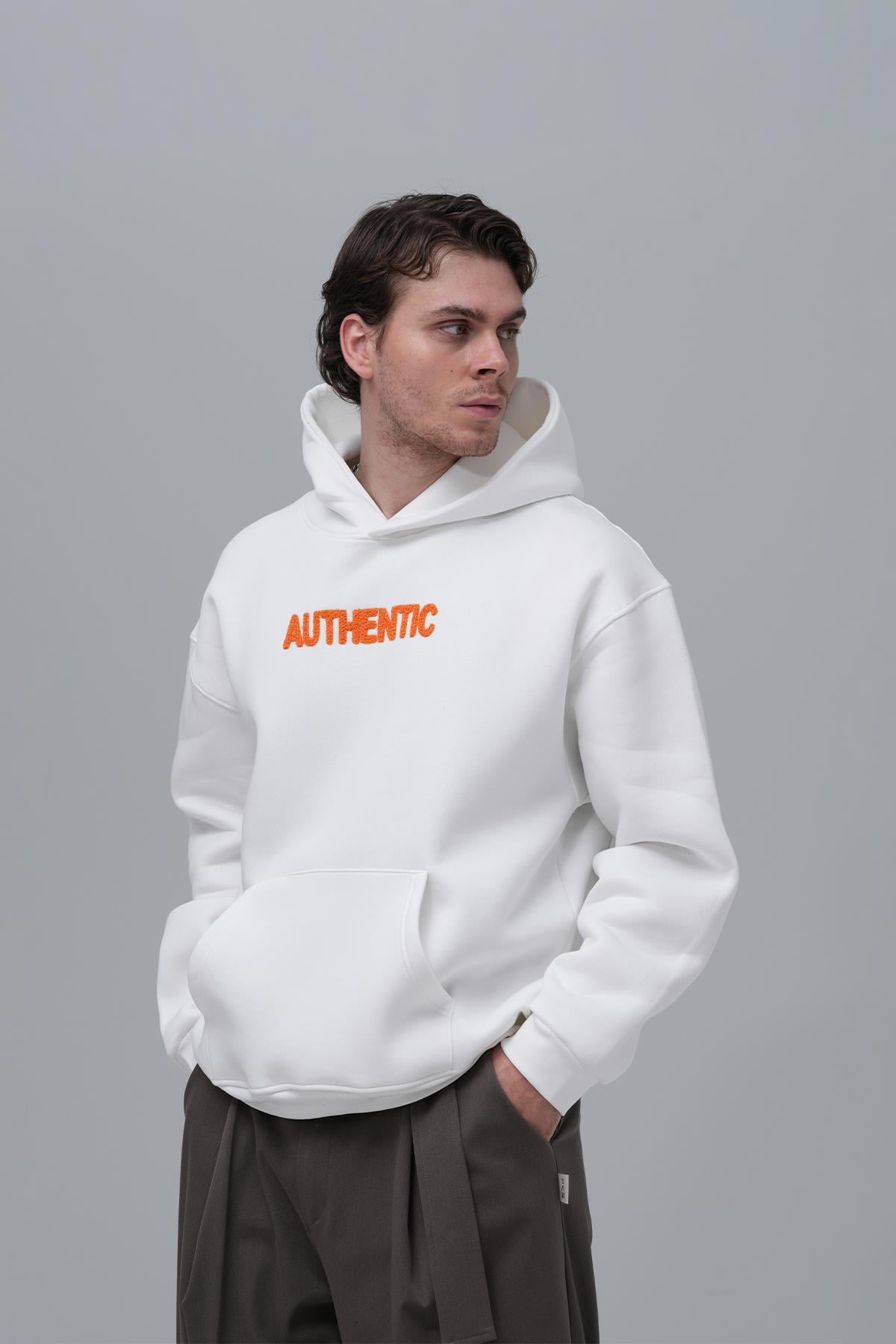 Authentic Oversize Sweatshirt Erkek Taş