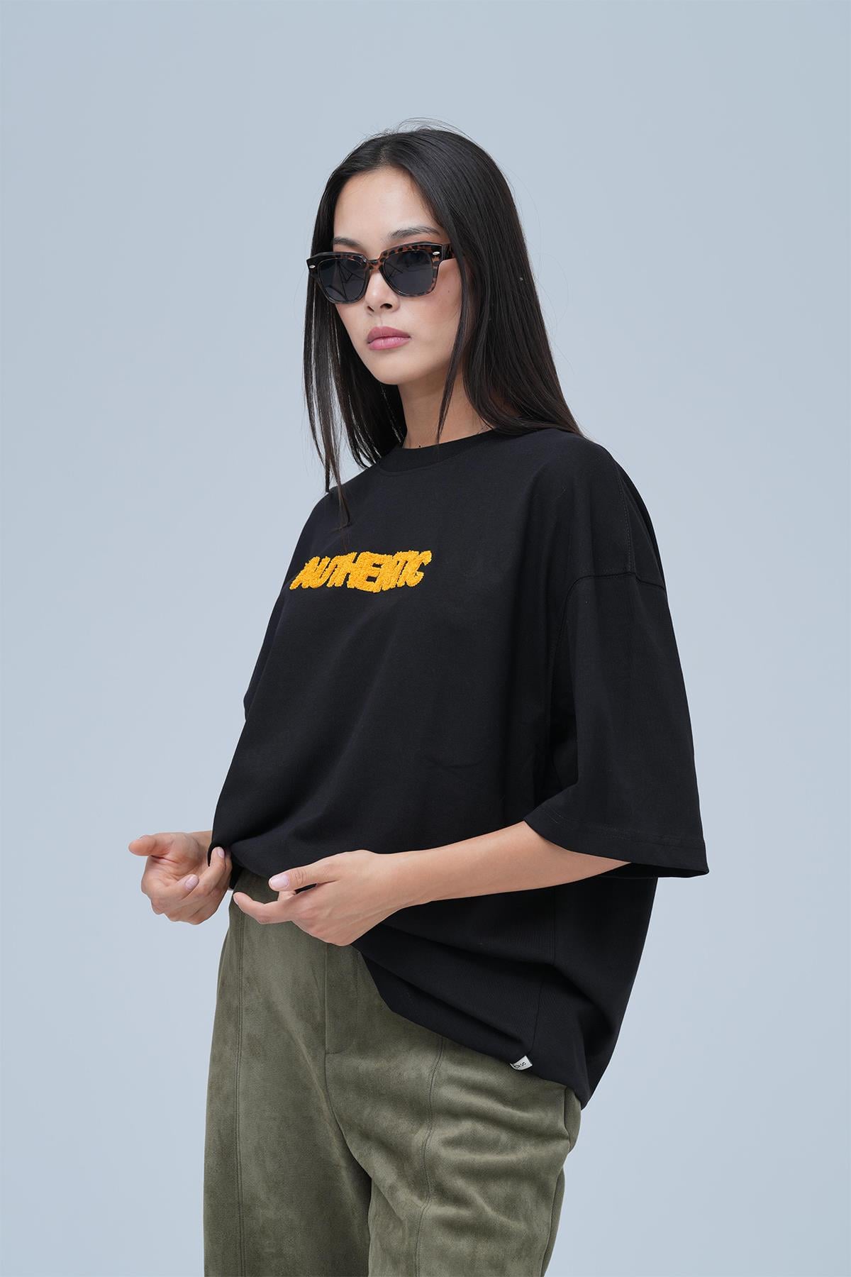Authentic Oversize Tişört Kadın Siyah