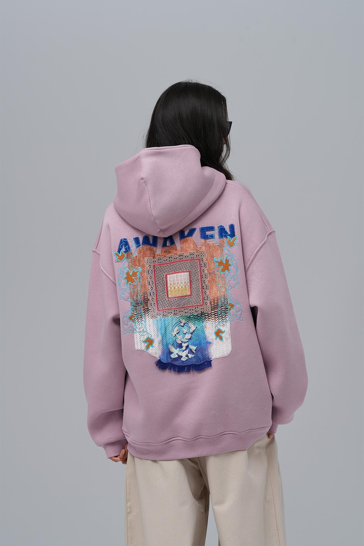 Awaken Oversize Sweatshirt Kadın Pembe