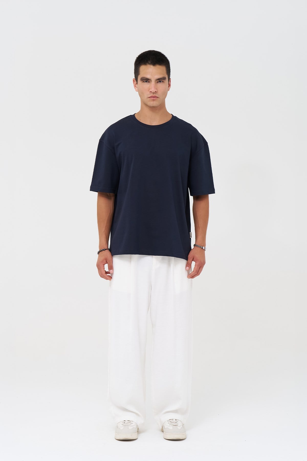 Basic Oversize Tişört Erkek /04 Lacivert
