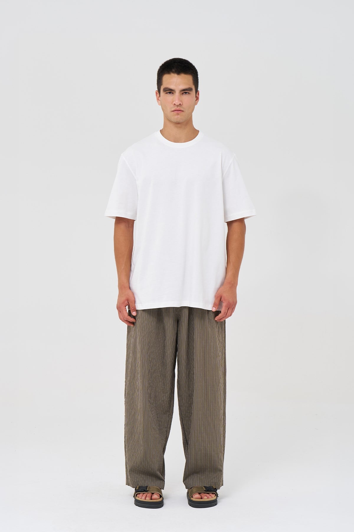 Basic Regular Fit Tişört Erkek /02 Ekru