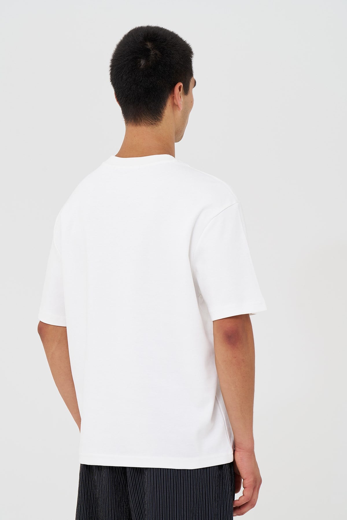 Basic Relaxed Fit Tişört Erkek /03 Ekru