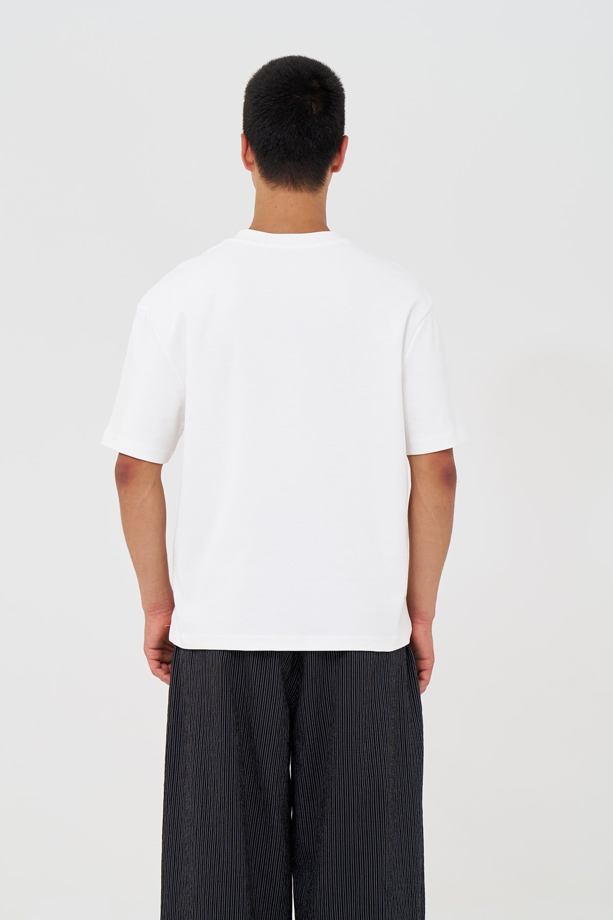 Basic Relaxed Fit Tişört Erkek /03 Ekru