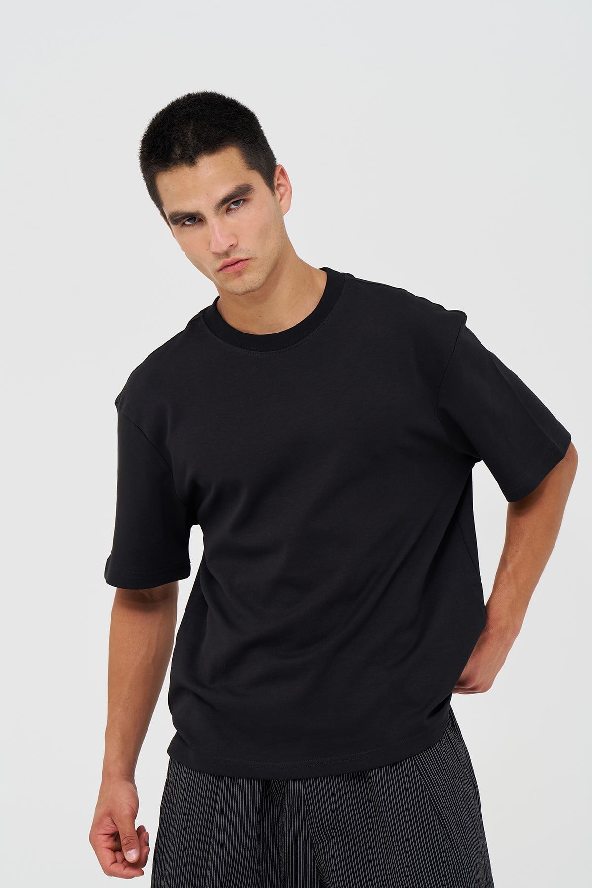 Basic Relaxed Fit Tişört Erkek /03 Siyah