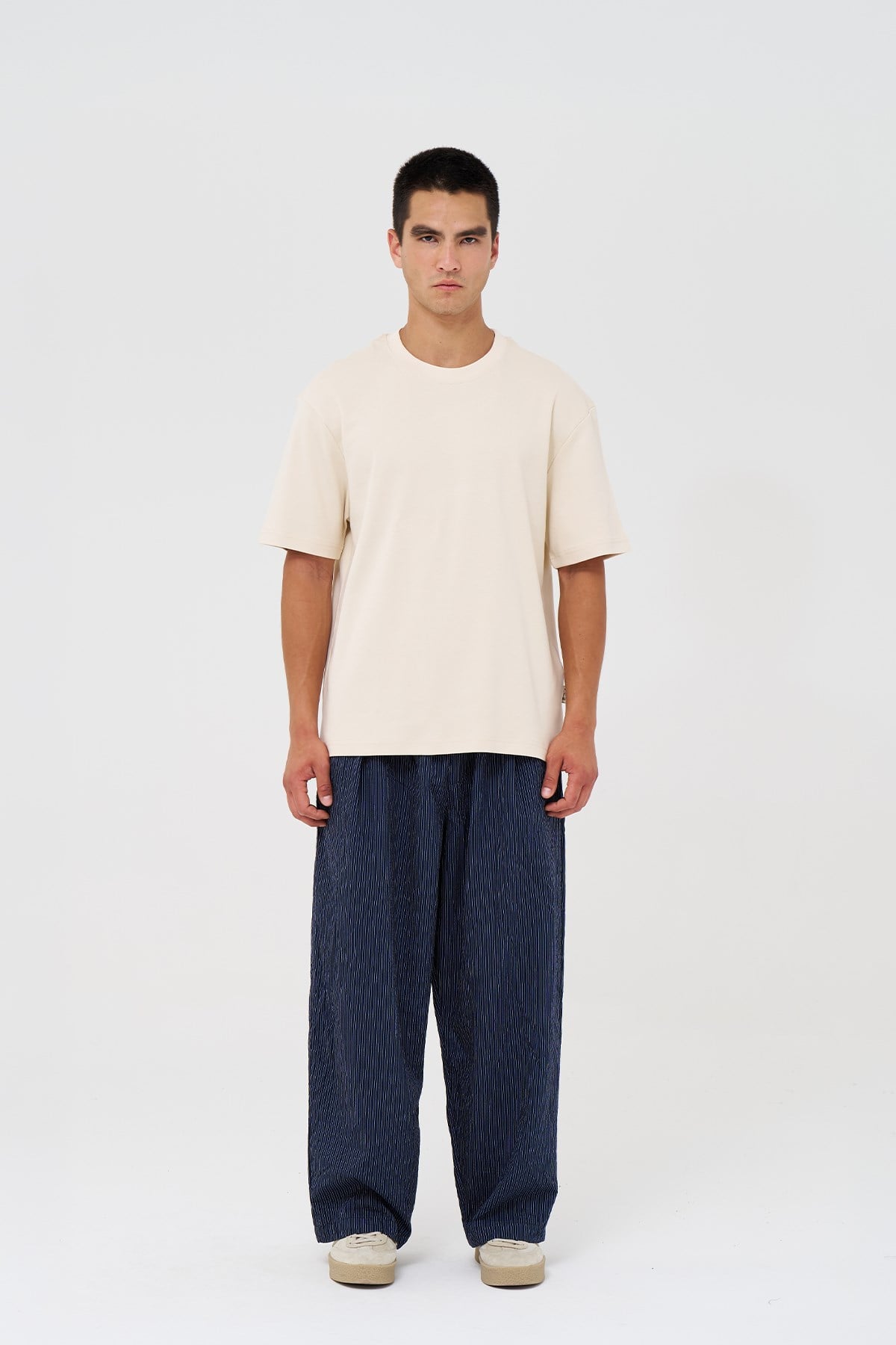 Basic Relaxed Fit Tişört Erkek /03 Stone