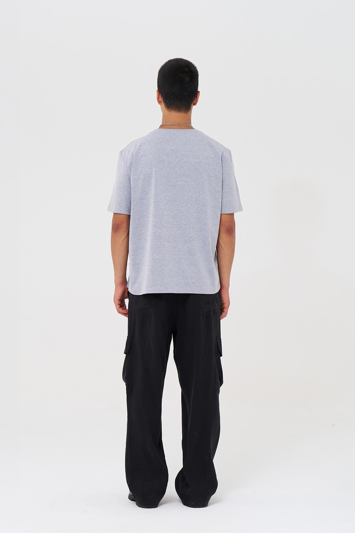 Basic Slim Fit Tişört Erkek /01 Gri
