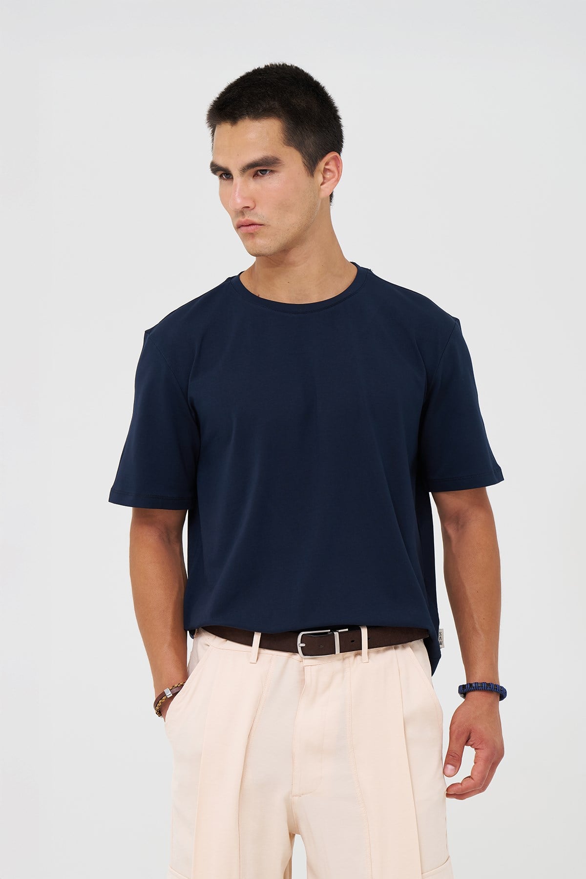 Basic Slim Fit Tişört Erkek /01 Lacivert