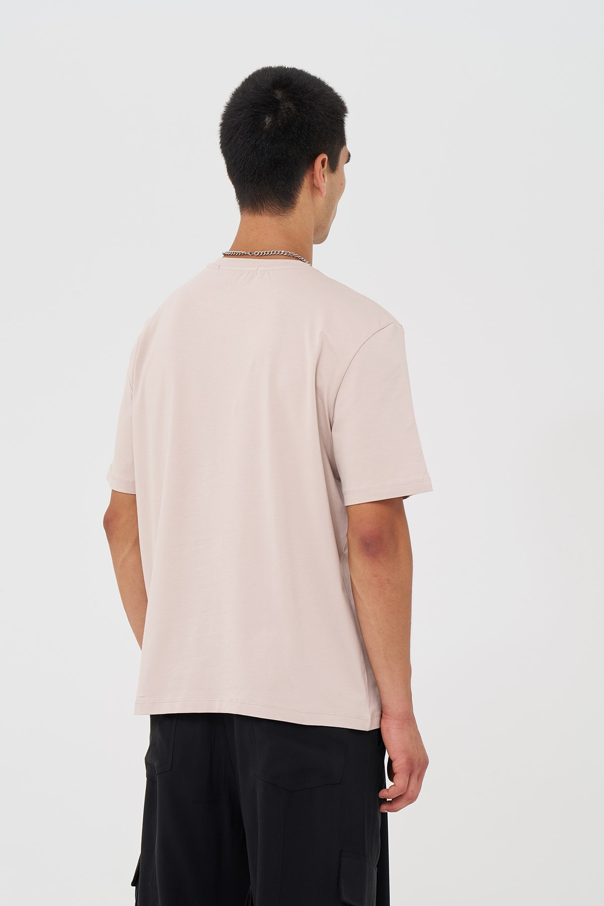 Basic Slim Fit Tişört Erkek /01 Stone
