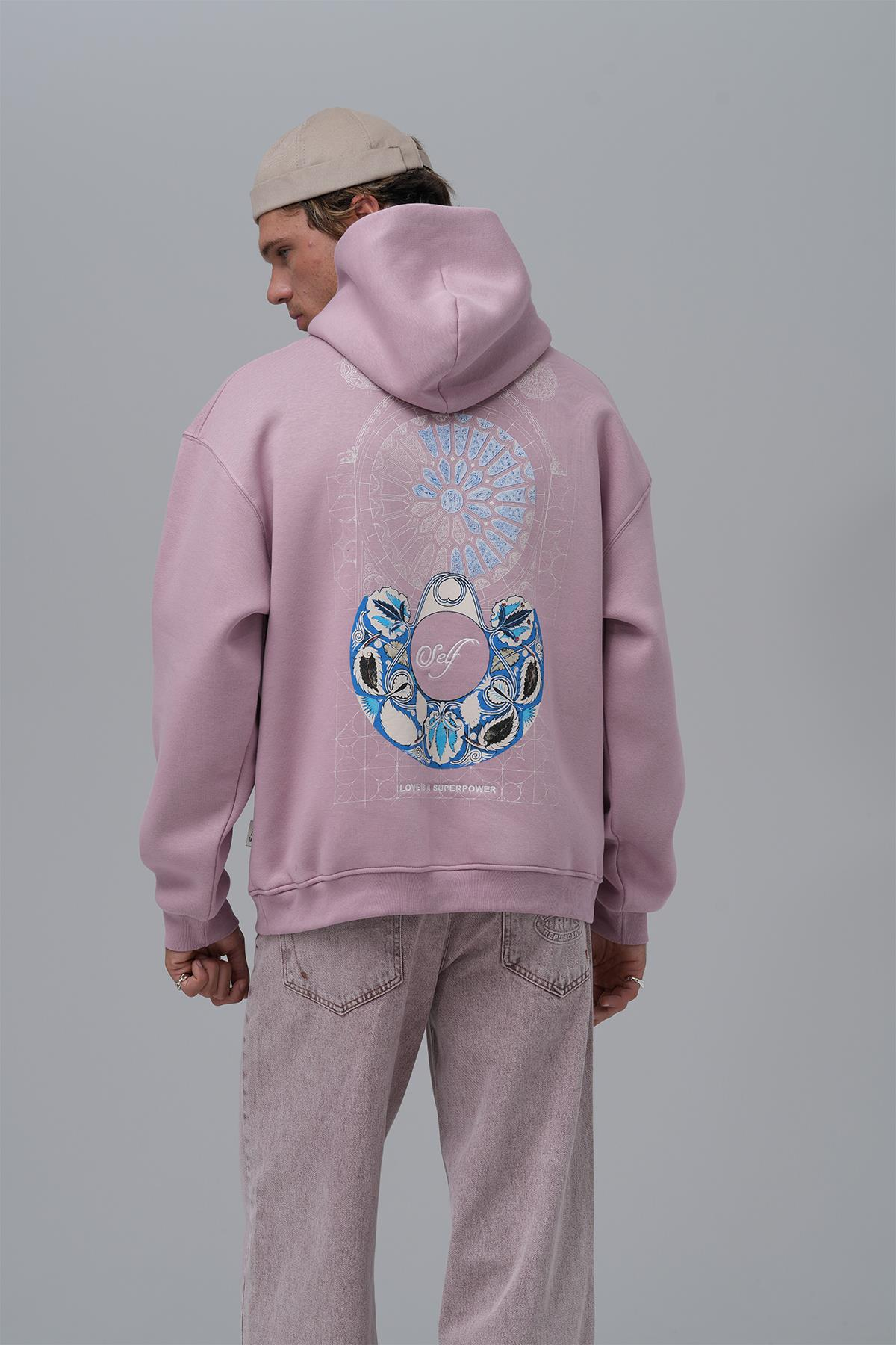 Be Good To Yourself Oversize Sweatshirt Erkek Pembe