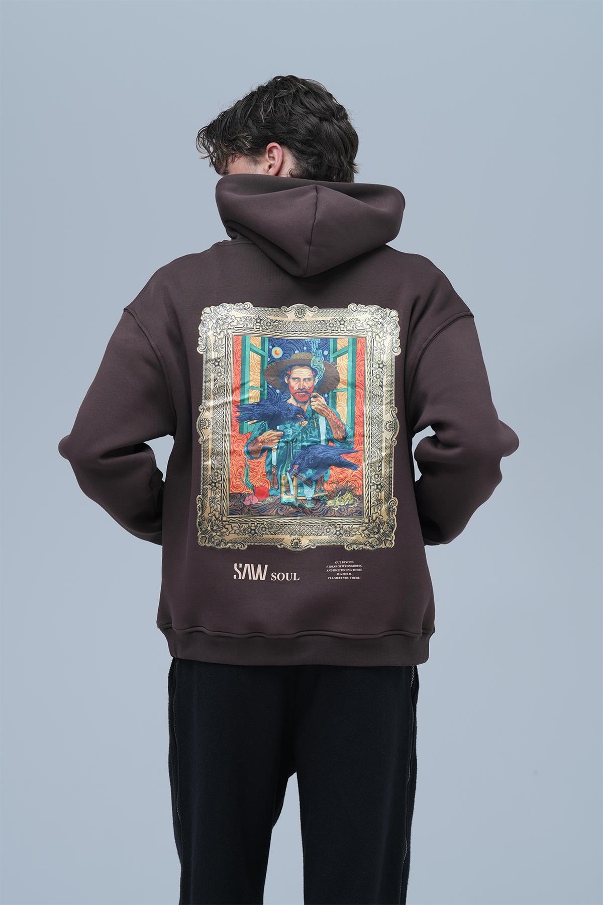 Beyond the Frame Oversize Sweatshirt Erkek Kahverengi