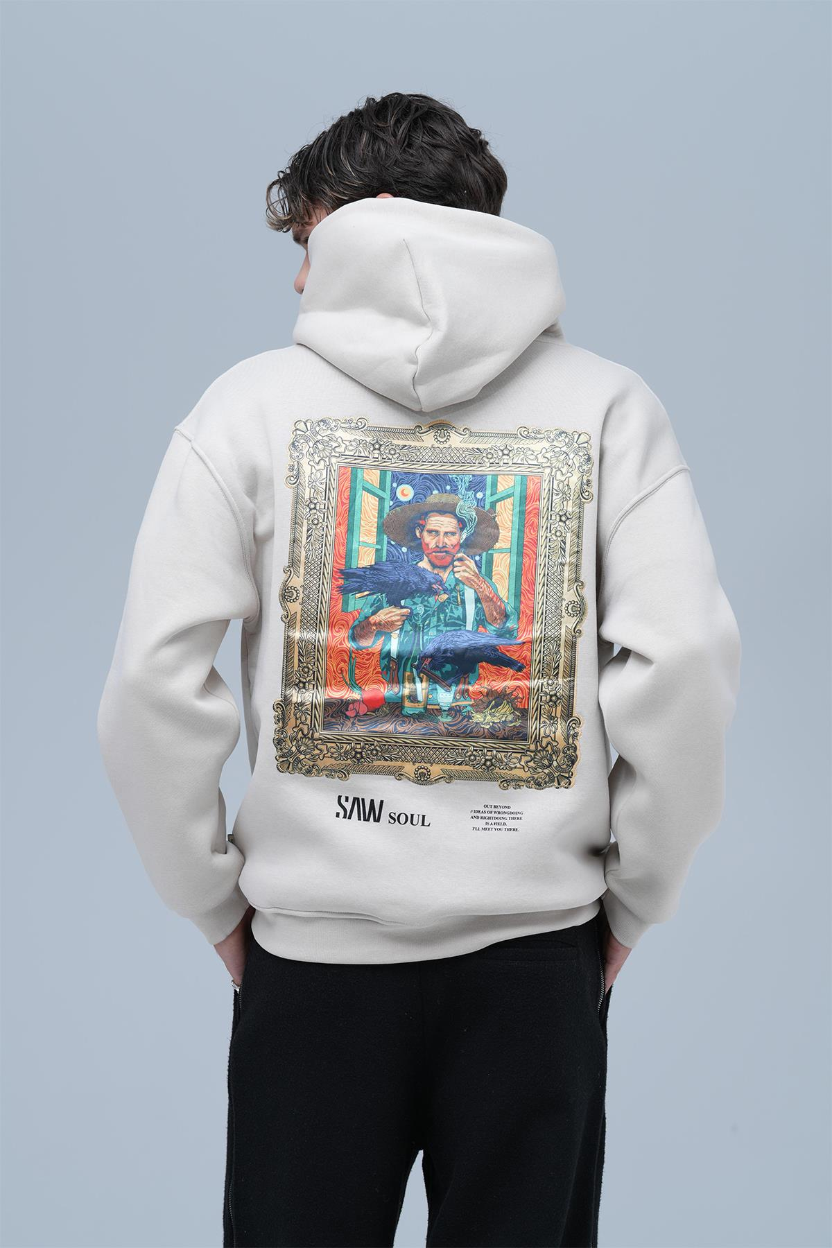 Beyond the Frame Oversize Sweatshirt Erkek Stone