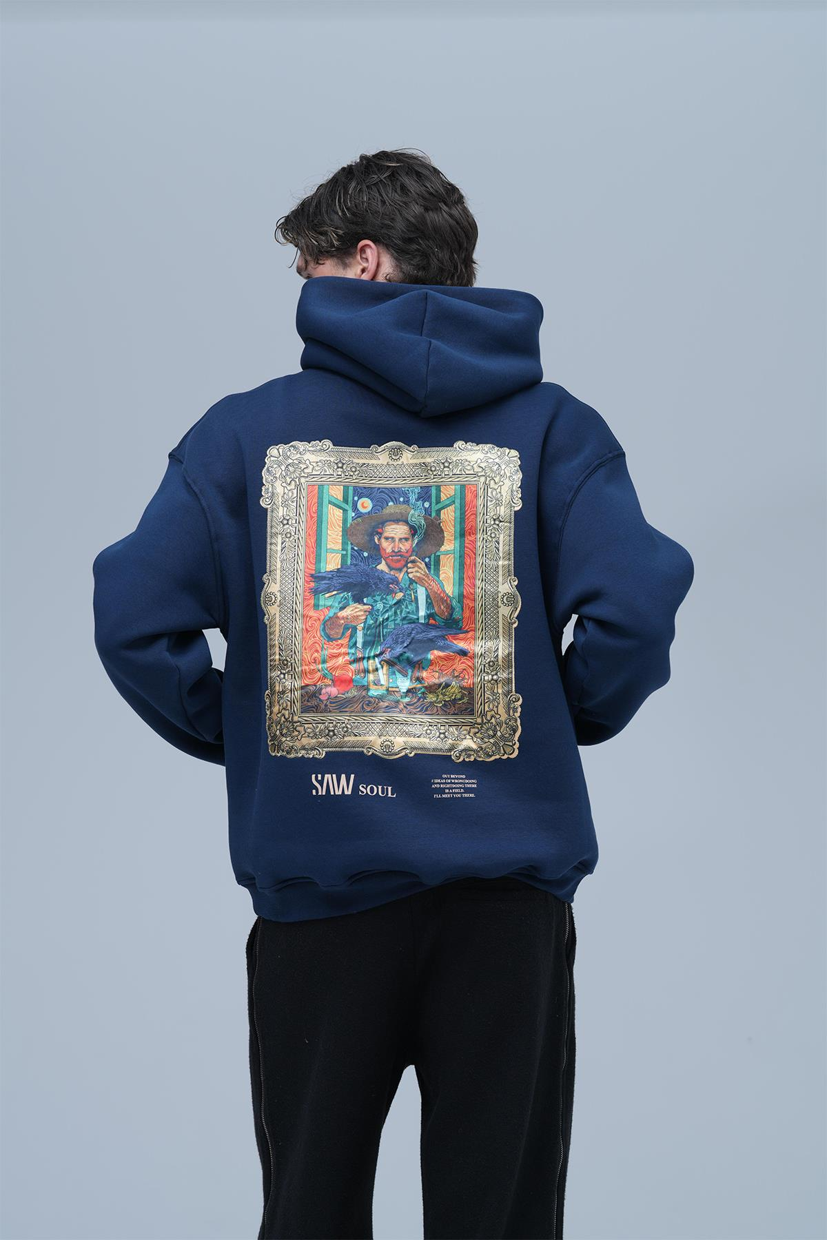 Beyond the Frame Oversize Sweatshirt Erkek İndigo