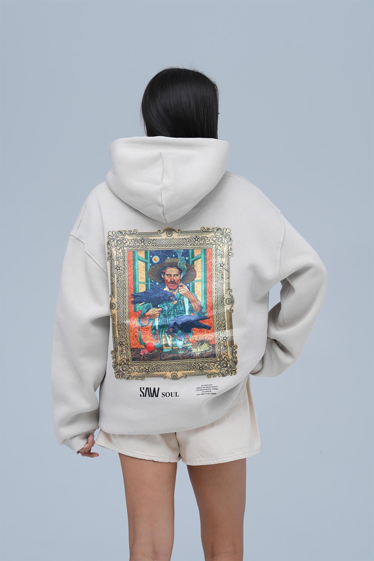 Beyond the Frame Oversize Sweatshirt Kadın Stone