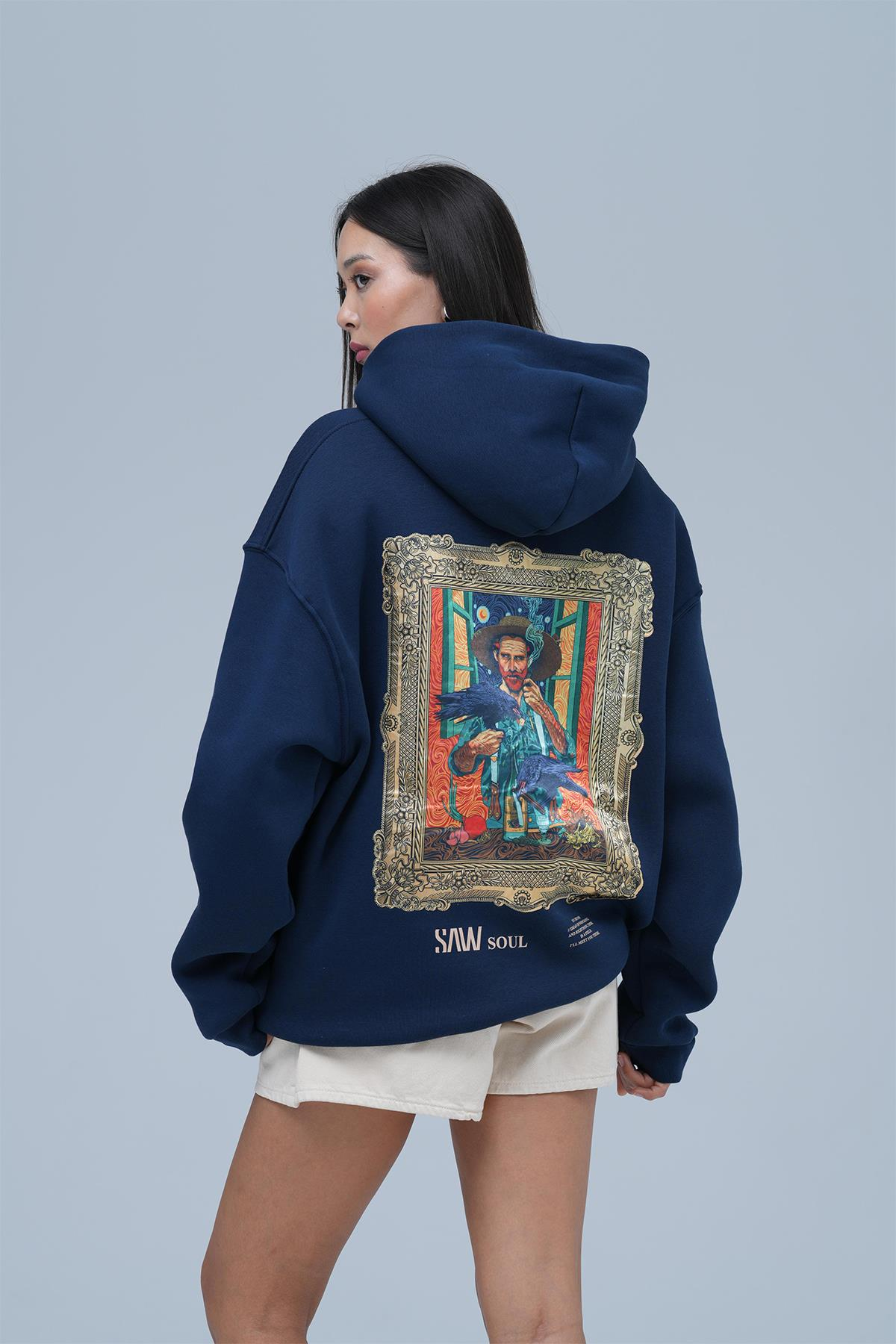 Beyond the Frame Oversize Sweatshirt Kadın İndigo